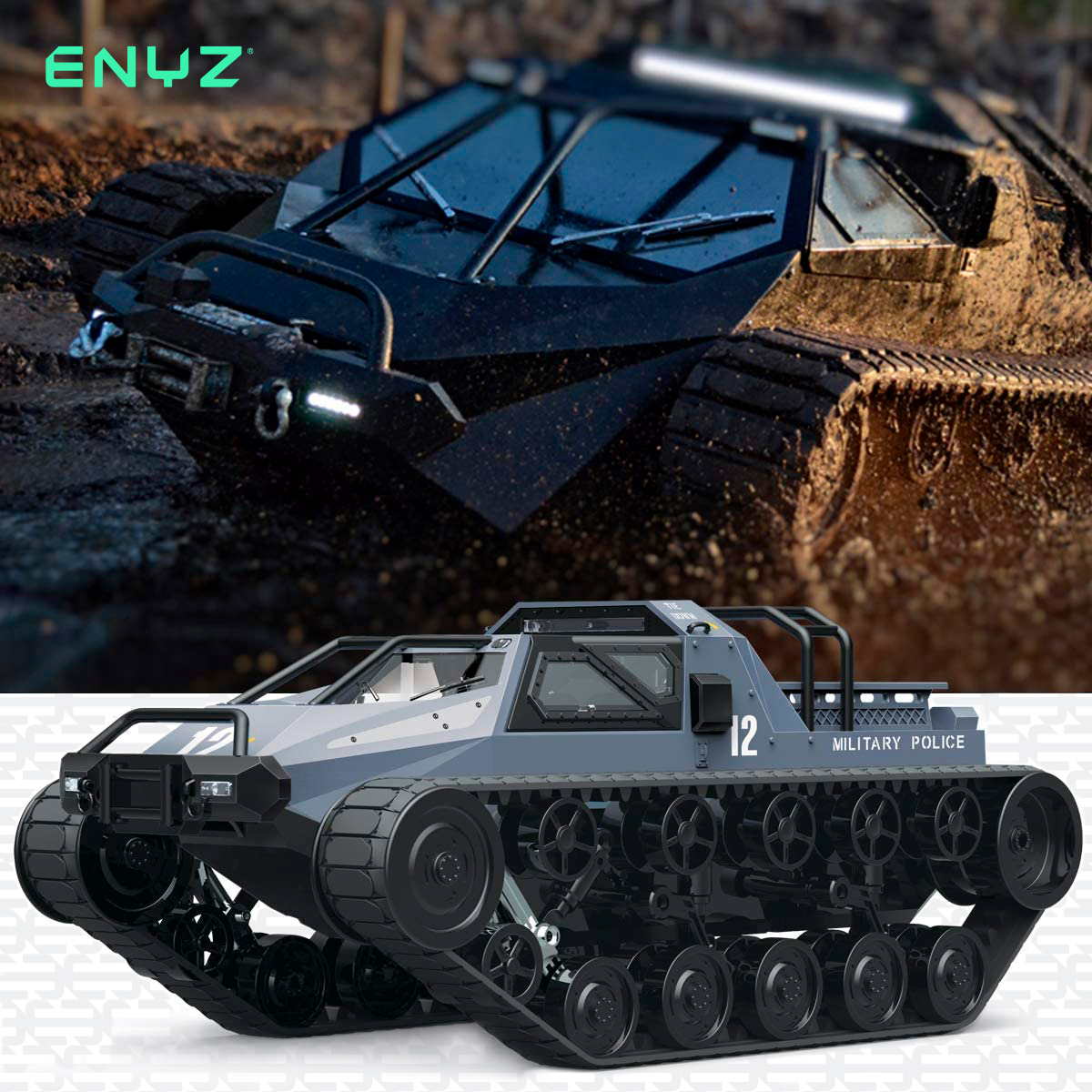 Carro de Control Remoto Tanque Guerra 4X4 RC Camioneta Todo Terreno Militar 15Km h Buggy RC SG 1203  RC con batería adicional.