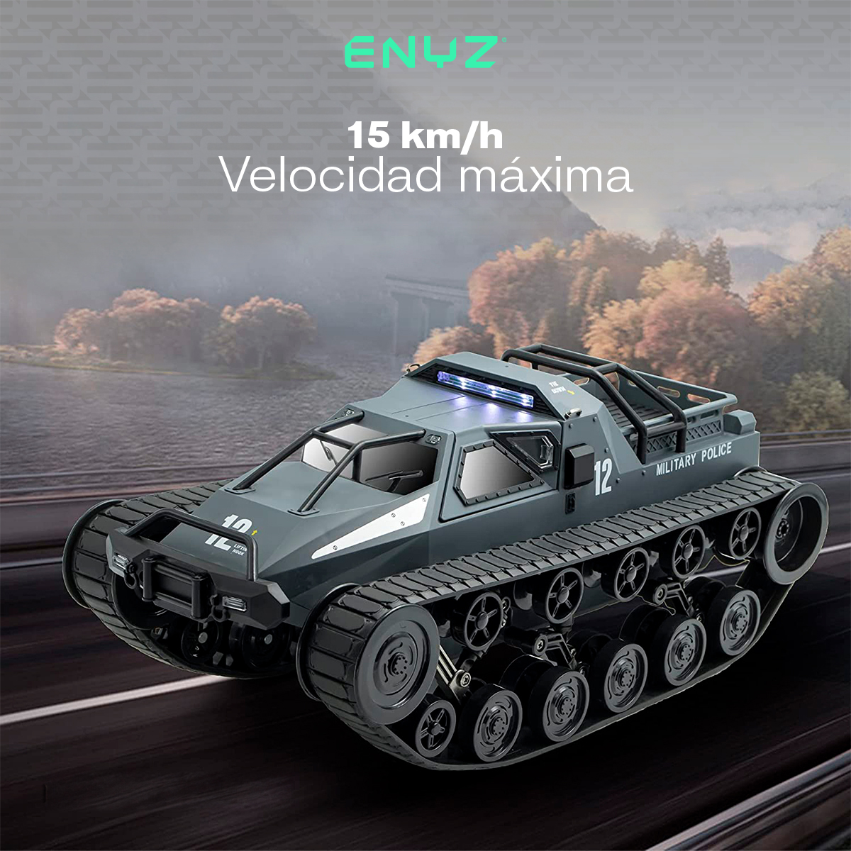 Carro de Control Remoto Tanque Guerra 4X4 RC Camioneta Todo Terreno Militar 15Km h Buggy RC SG 1203  RC con batería adicional.