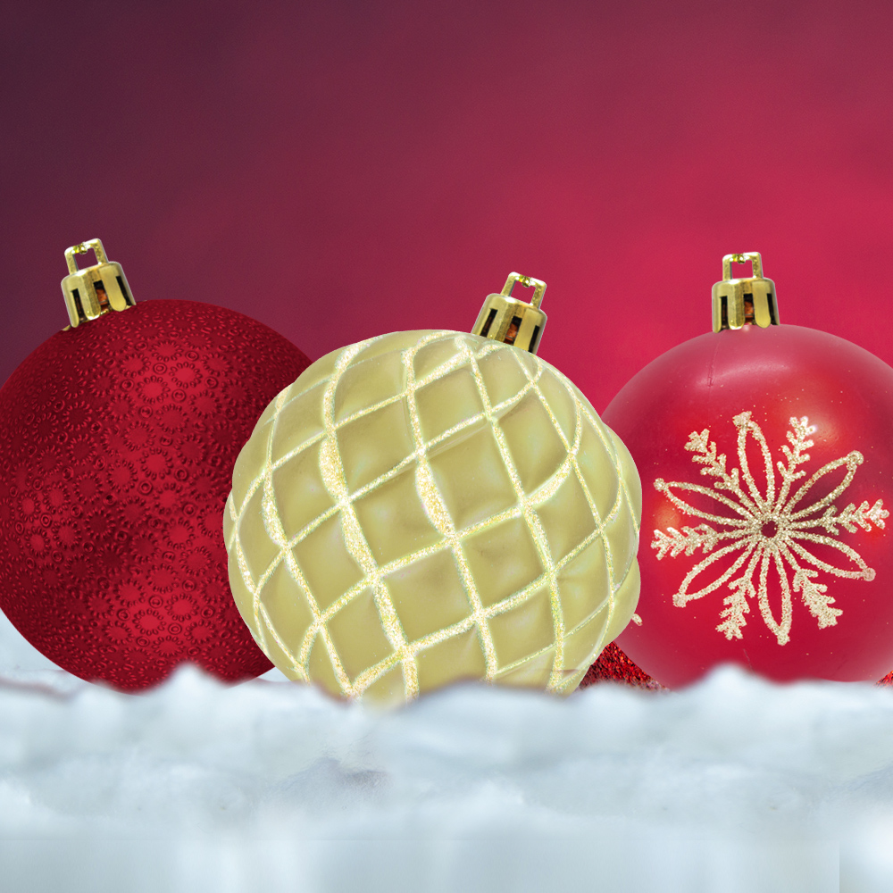 Importadora la Merced Esferas Navideñas Grandes De plástico 20 Piezas 9 Cm Decoración Colgante Adornos para Árbol Navidad Juego de Adornos Navidad Esferas económicas