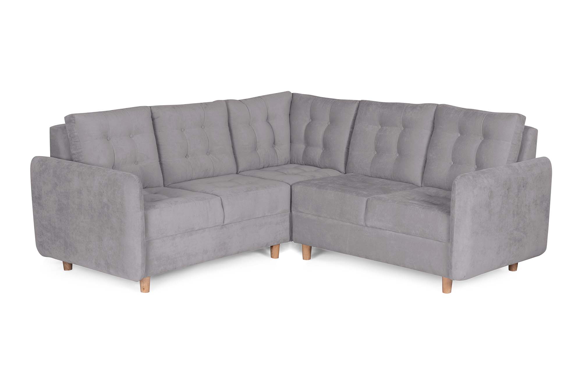 Sala Modular Makora Astori Gris Claro con Tecnología Beehive Airflex Foam Reversible Tela Velvet