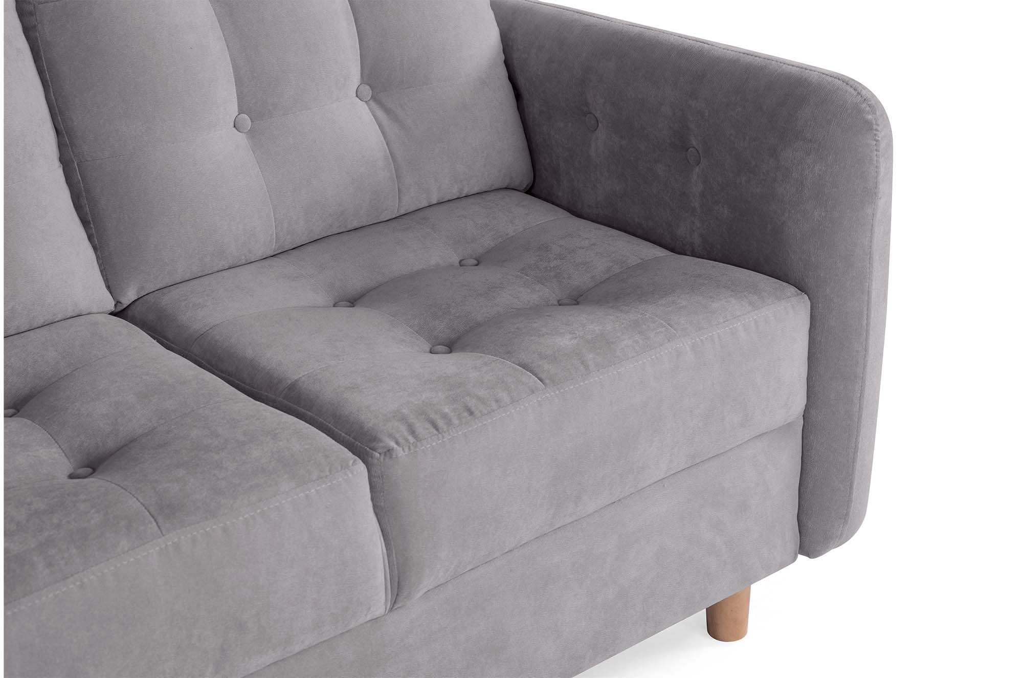 Sala Modular Makora Astori Gris Claro con Tecnología Beehive Airflex Foam Reversible Tela Velvet