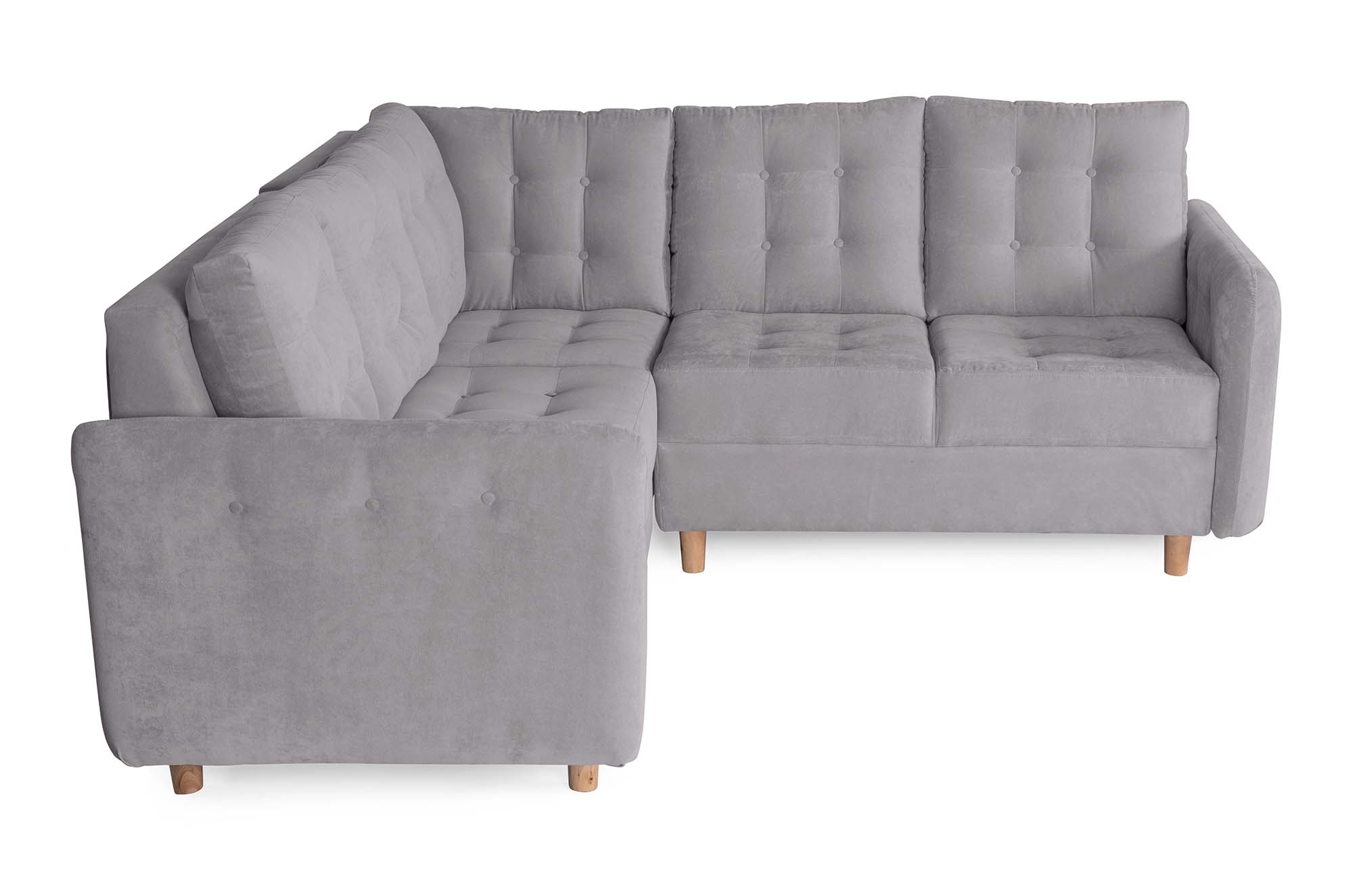 Sala Modular Makora Astori Gris Claro con Tecnología Beehive Airflex Foam Reversible Tela Velvet