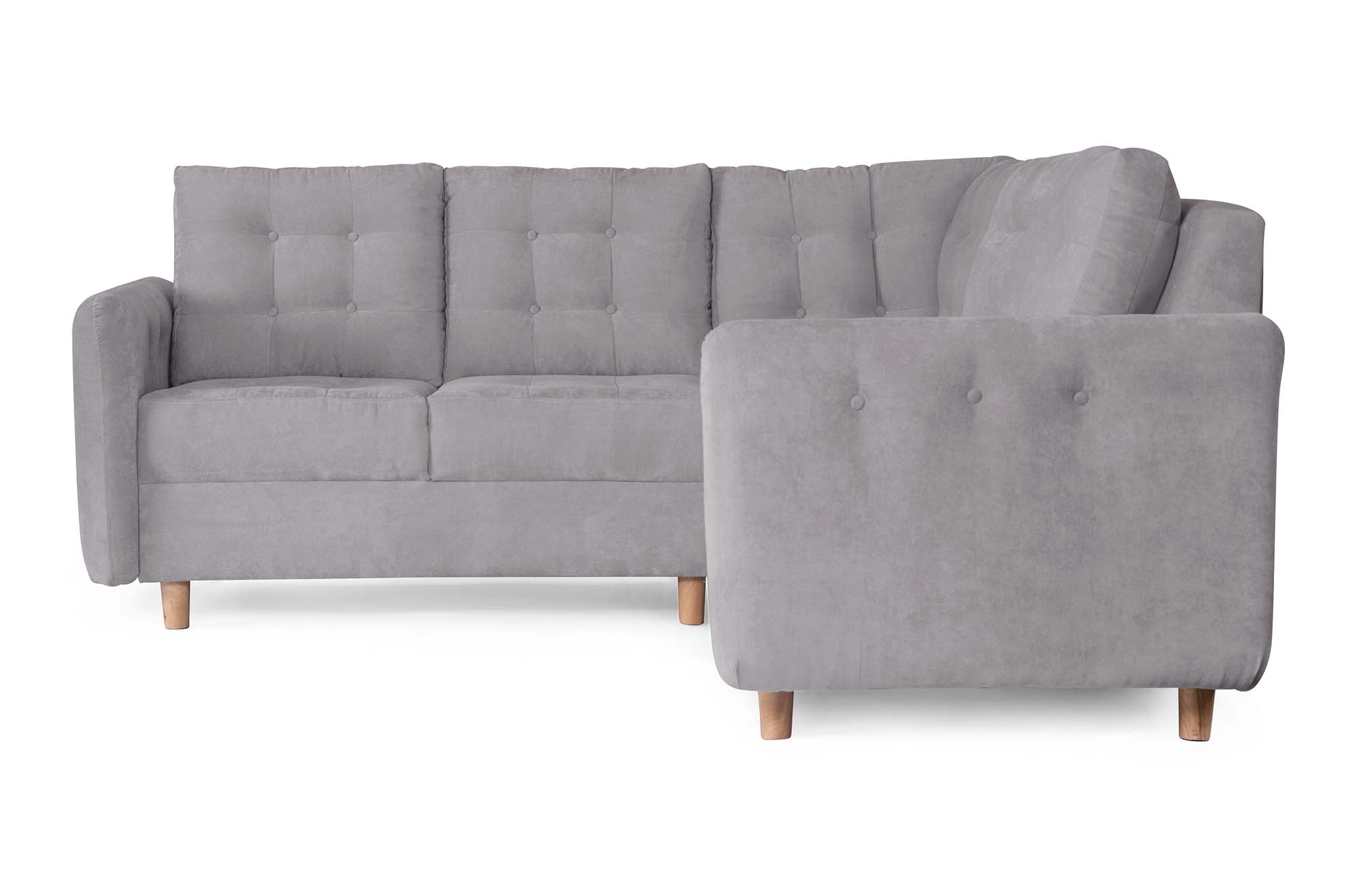 Sala Modular Makora Astori Gris Claro con Tecnología Beehive Airflex Foam Reversible Tela Velvet