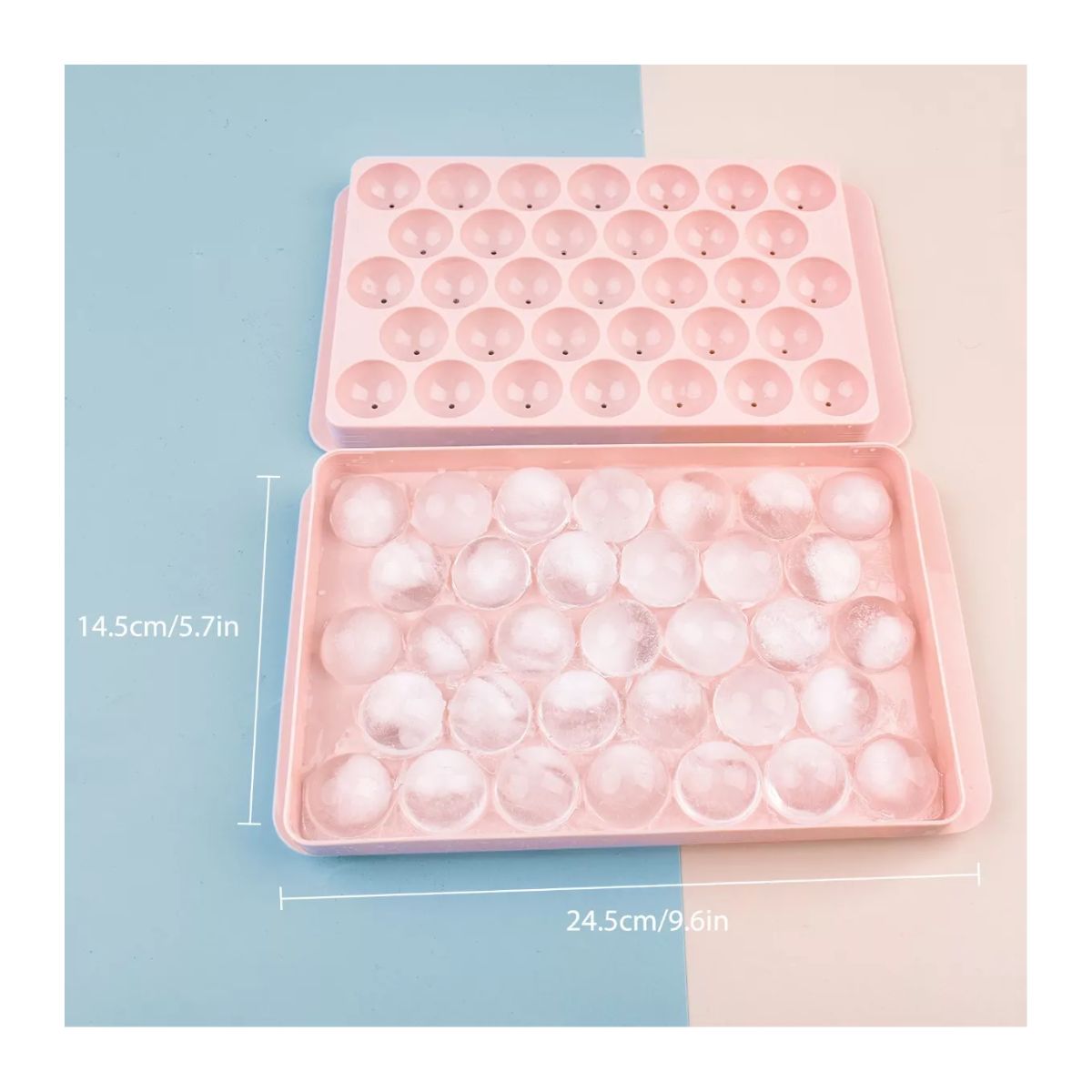 Molde Charola Bandeja para Hielos de Esfera 3d Cocina Bar Bebidas Rosa