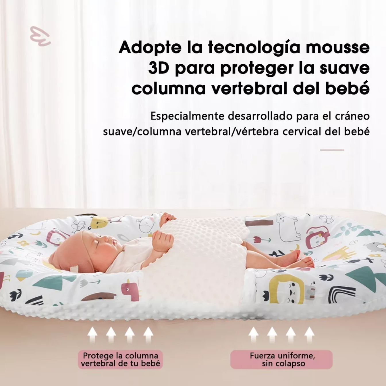 Cuna Colecho Portátil De Látex Natural Para Bebé Doble Vista