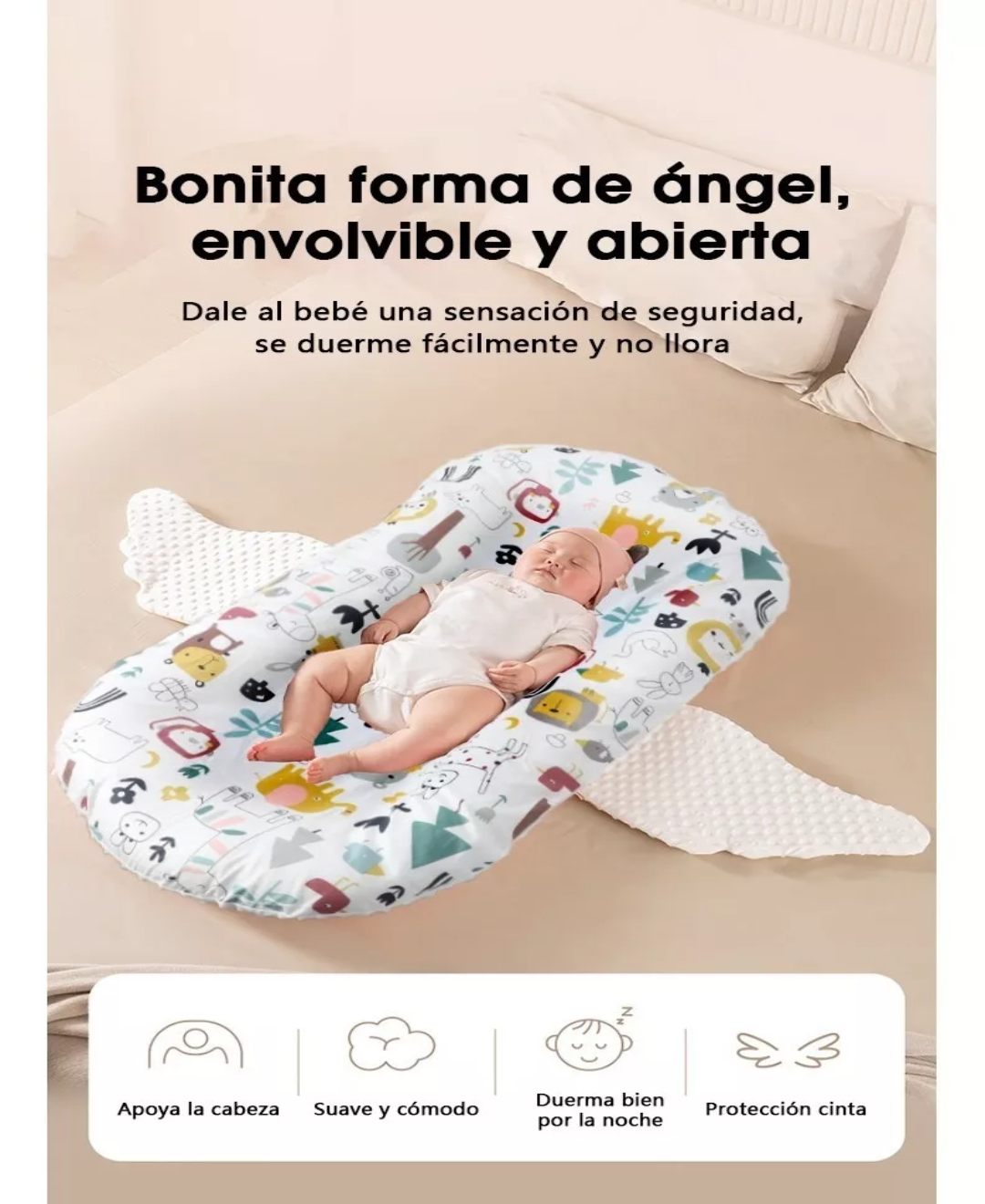 Cuna Colecho Portátil De Látex Natural Para Bebé Doble Vista