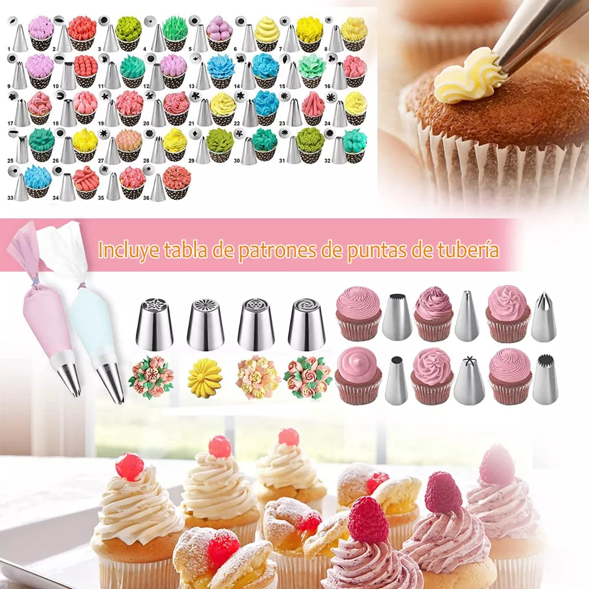Kit De Decoración Pasteles 337pcs Accesorios Para Reposteria