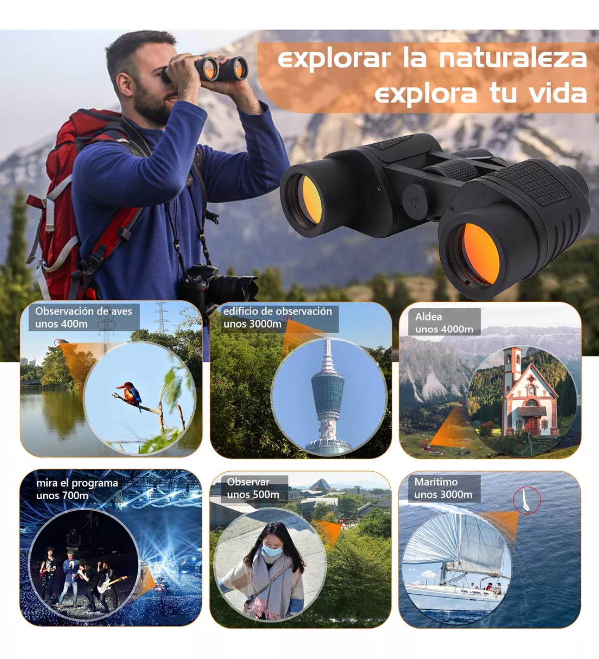 Binoculares Telescópicos Hd Con Visión Nocturna 80x80