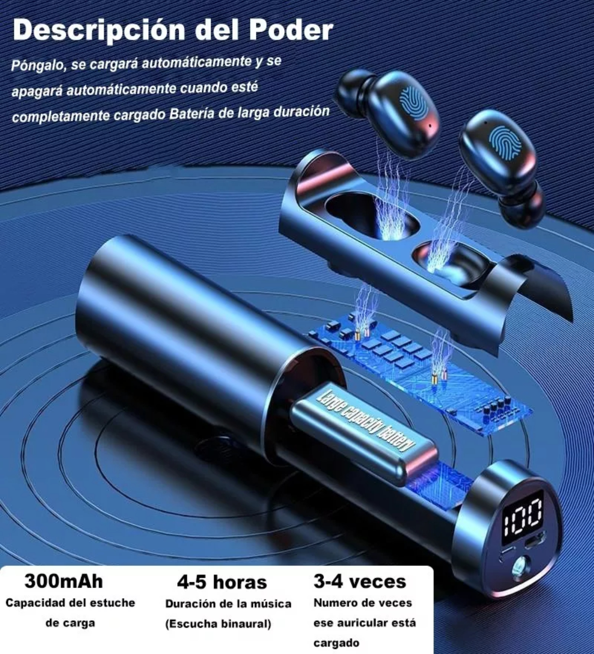 Audífonos Inalámbricos Bluetooth 5.0 Con Manos Libres