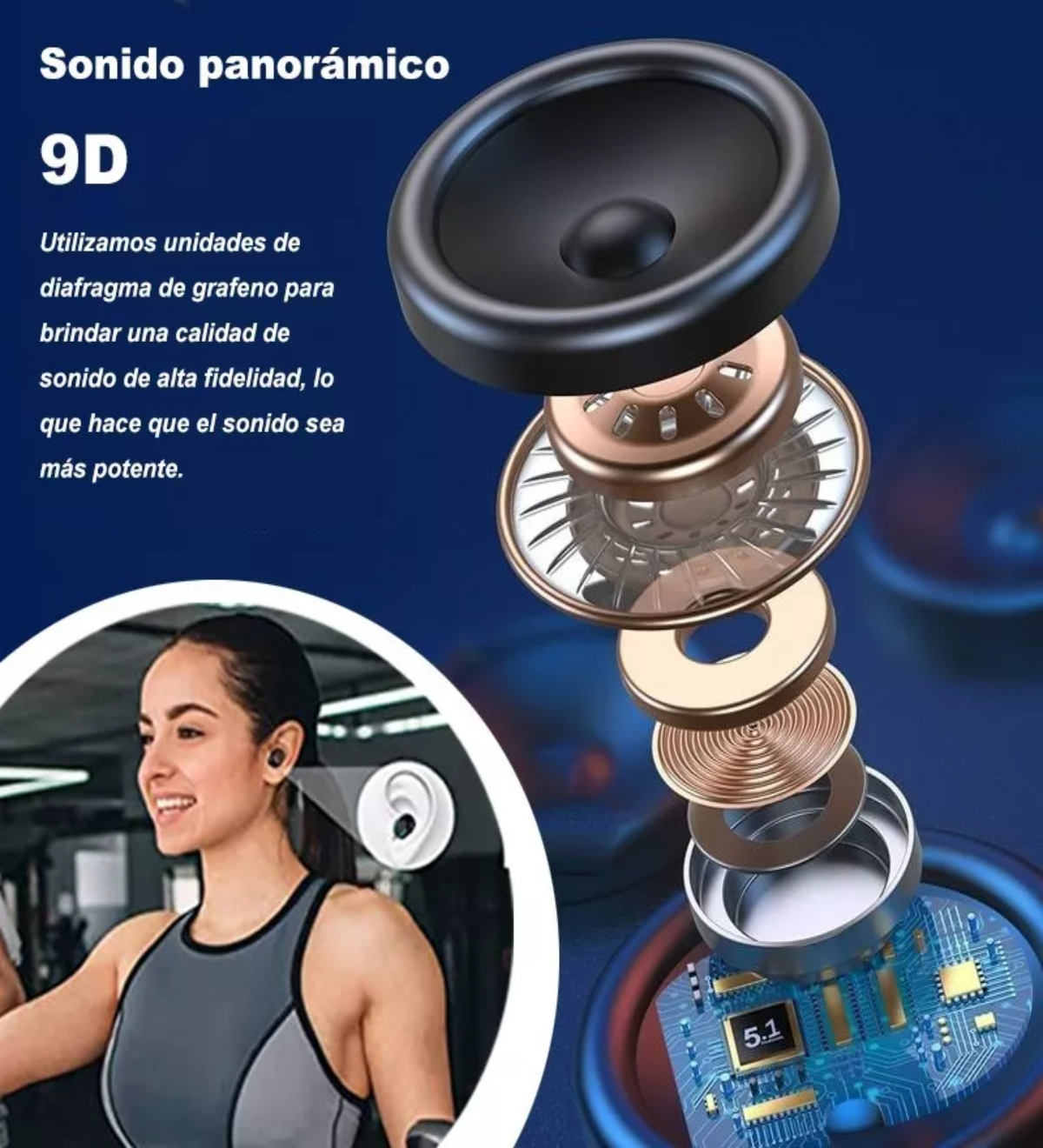 Audífonos Inalámbricos Bluetooth 5.0 Con Manos Libres