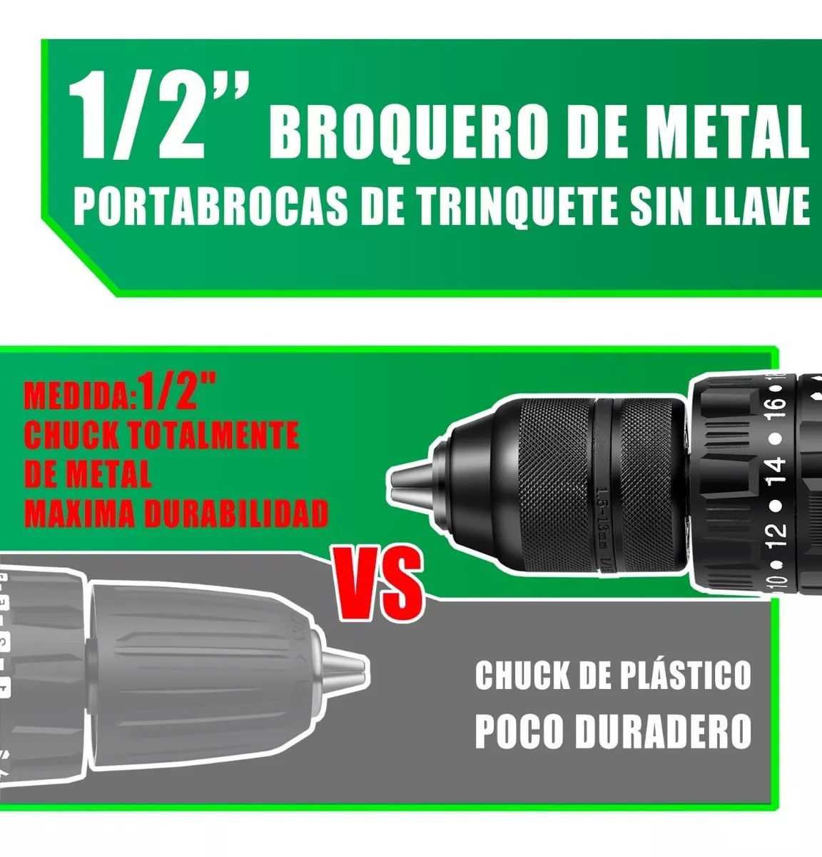 Taladro Rotomartillo 1/2'' Con 2baterías 3.0ah Anirona