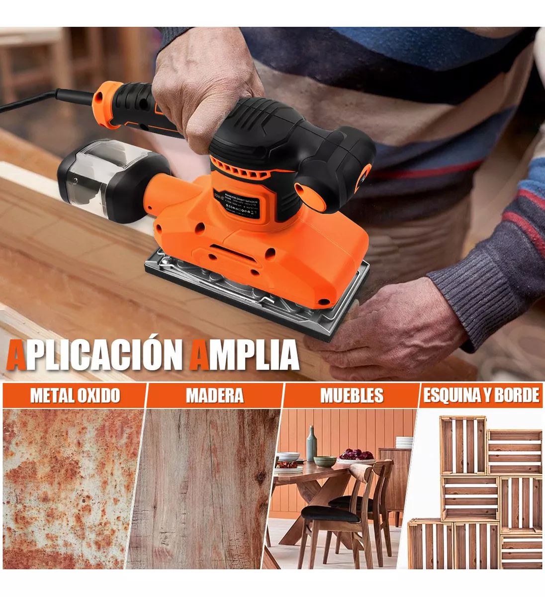Lijadora Roto Orbital De Madera Goxawee 560w 90*187mm 