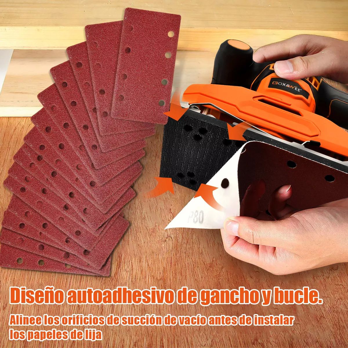 Lijadora Roto Orbital De Madera Goxawee 560w 90*187mm 