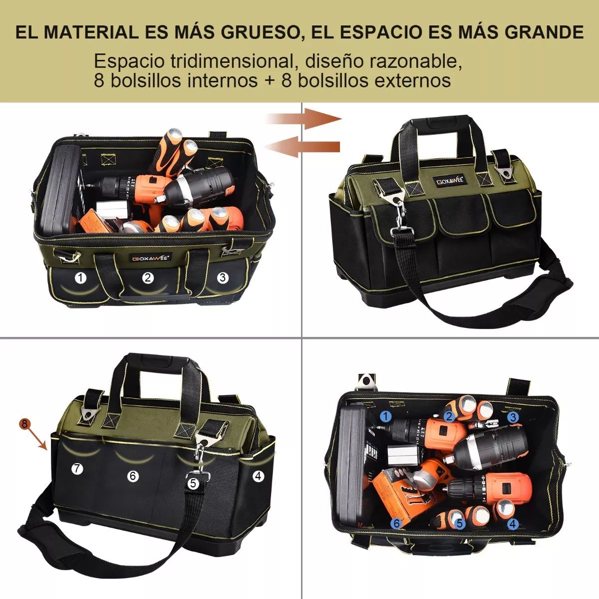 Bolsa De Herramientas De Cajas Goxawee Para Electricista