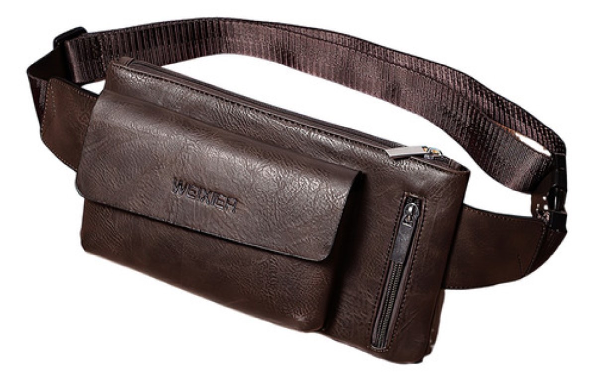 Riñonera Deportiva Informal Para Hombre Marrón oscuro