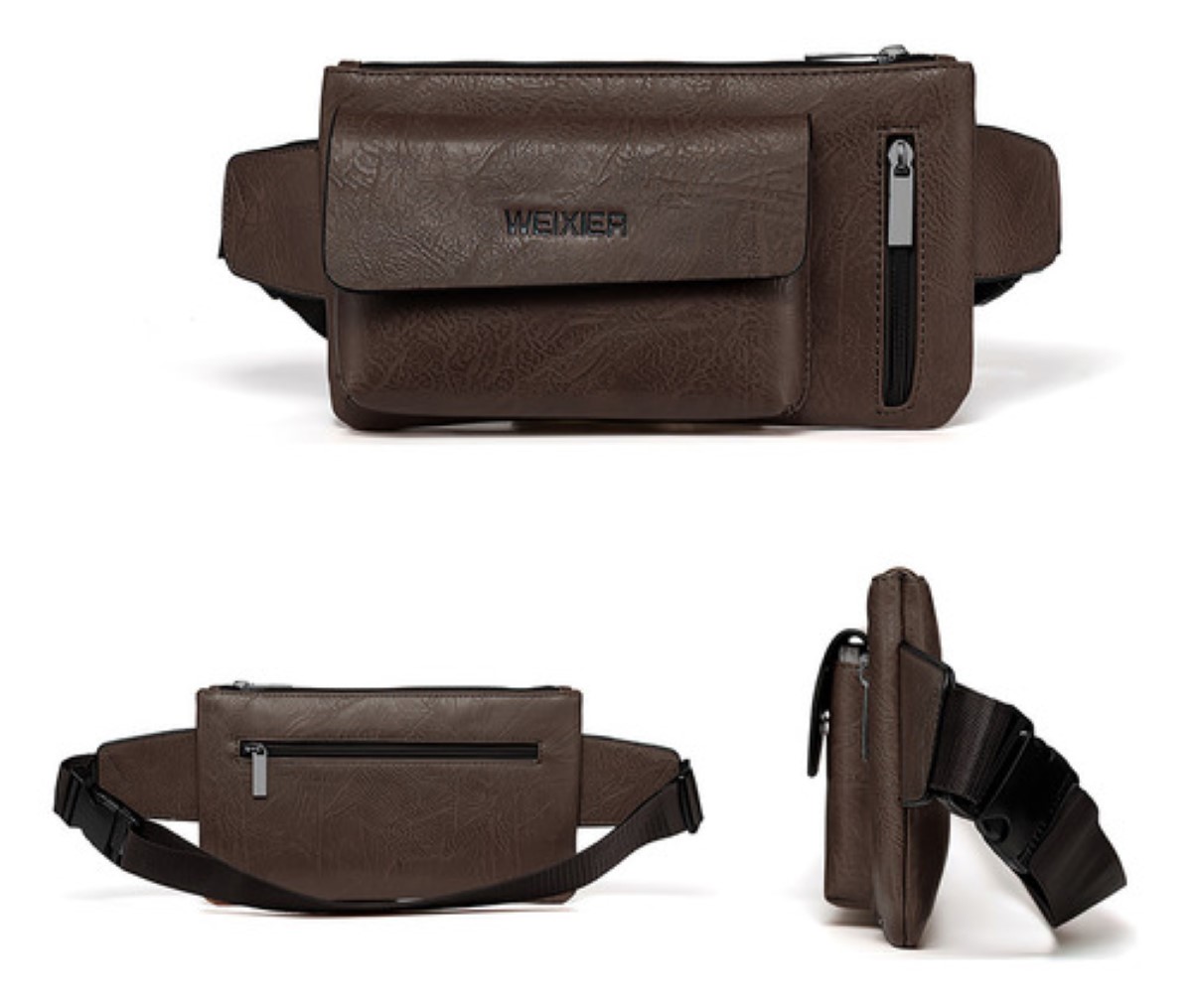 Riñonera Deportiva Informal Para Hombre Marrón oscuro