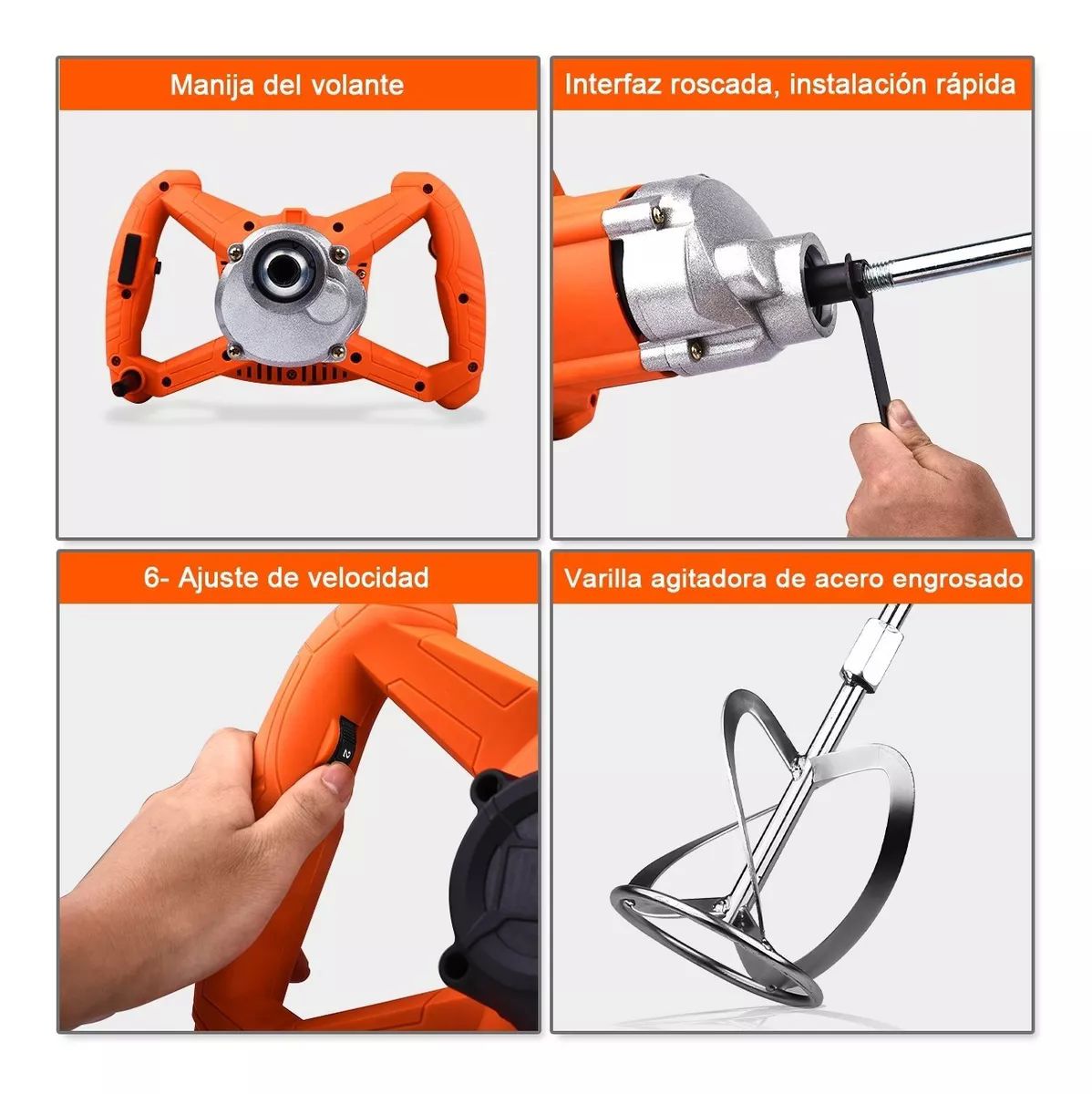 Mezcladora Eléctrica De Cemento/pintura Goxawee 6 Velocidades