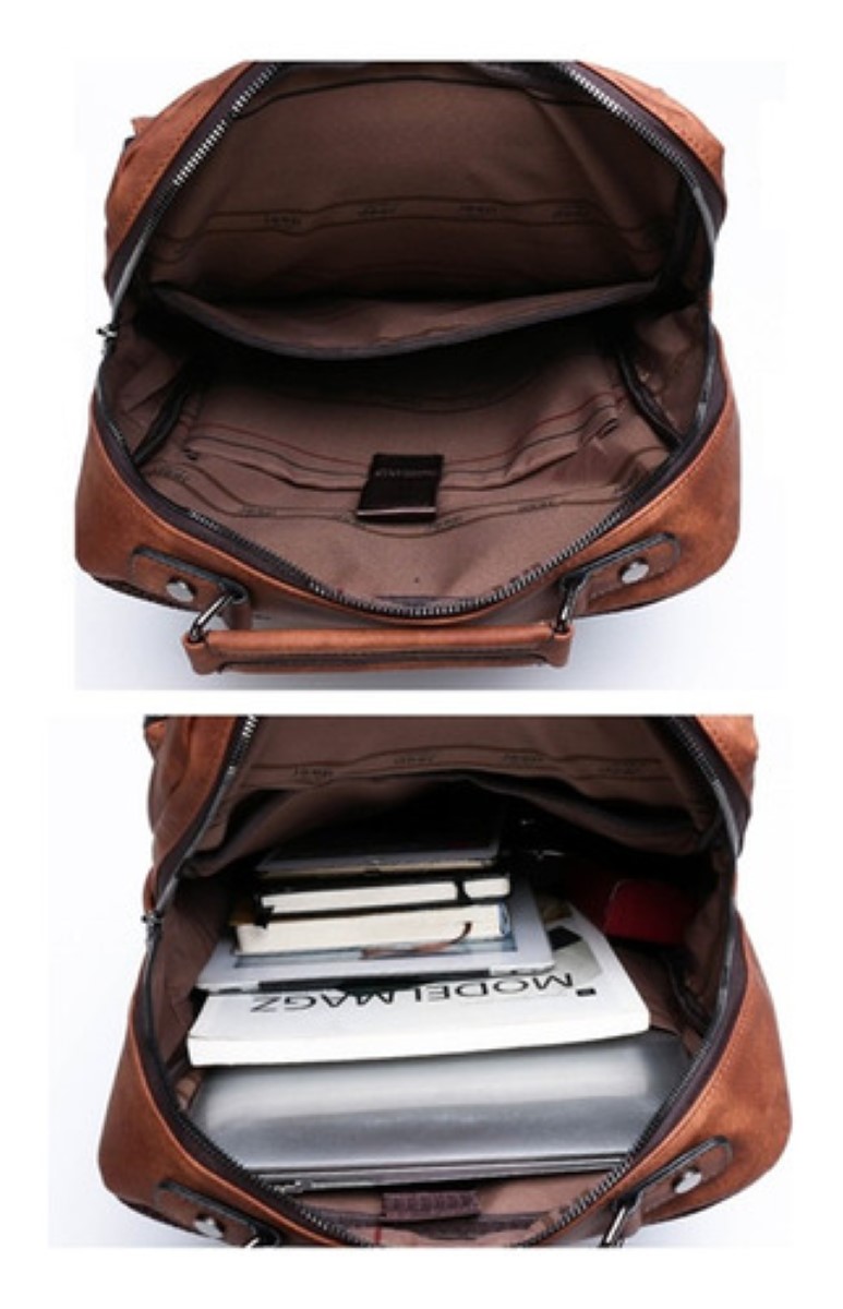 Mochila De Hombre Moda Impermeable Casual Mochila  Beige.