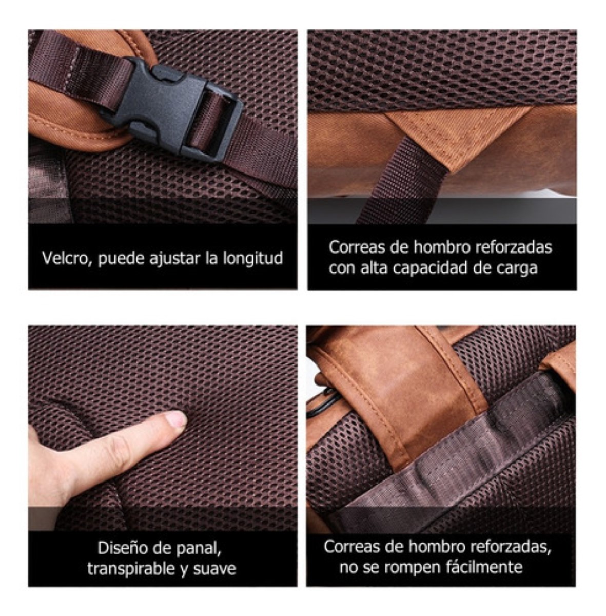 Mochila De Hombre Moda Impermeable Casual Mochila  Beige.