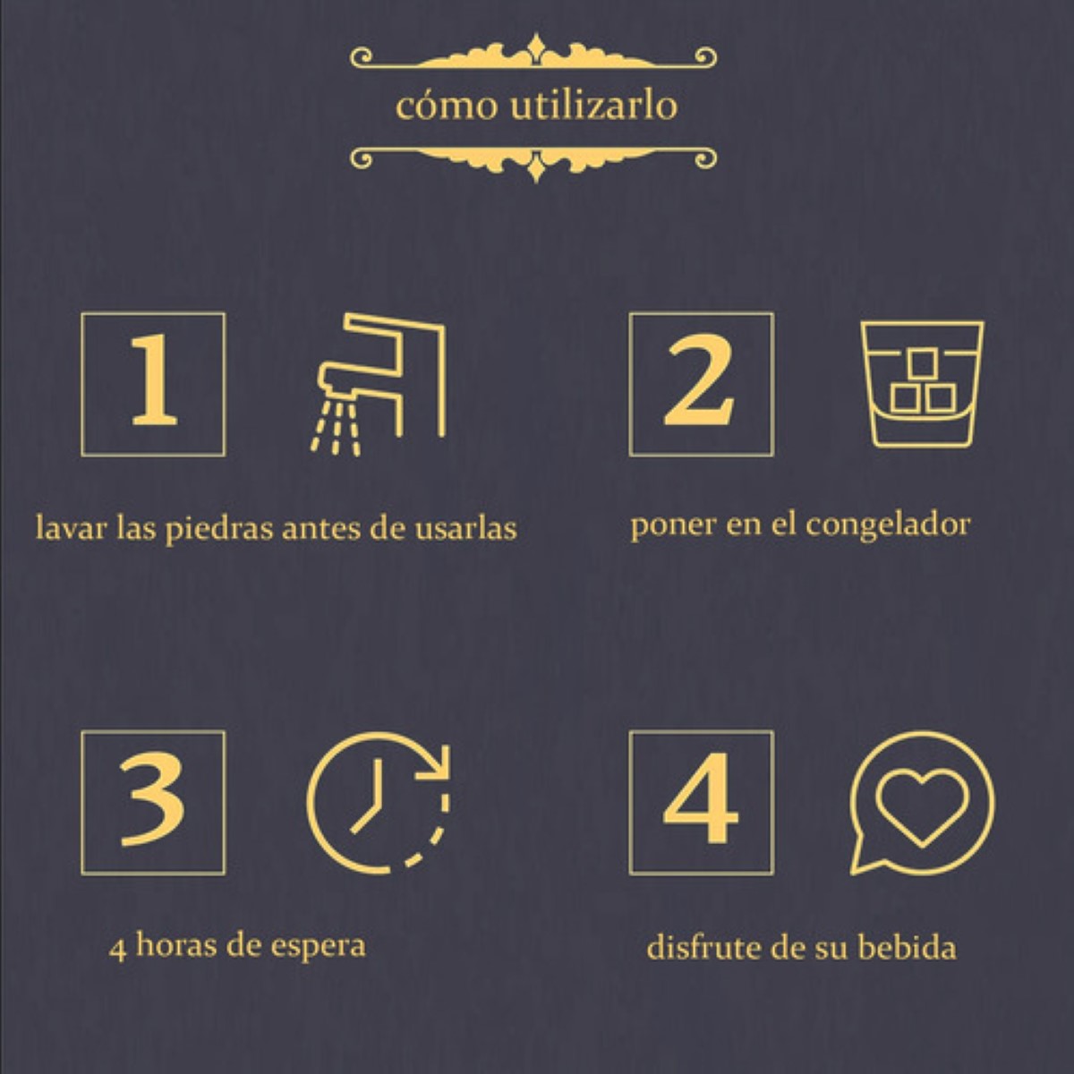 Cubos De Hielo Acero Inoxidable 8 Pzs, Hielos Reutilizables Dorado