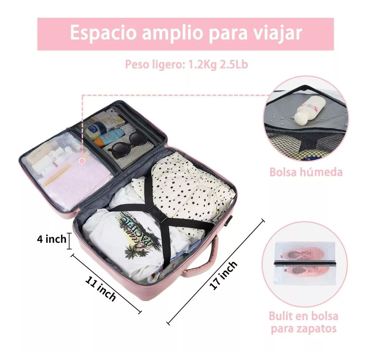 Mochila De Viaje Para Mujer, Aprobado Por Avión 10kg, Mochila Escolar Para Laptop De 15.6 Pulgadas, Mochila De Transporte Grande Espacio, Antirrobo