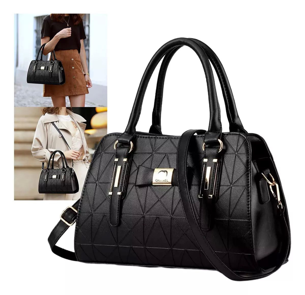 Bolso de best sale mano negro mujer