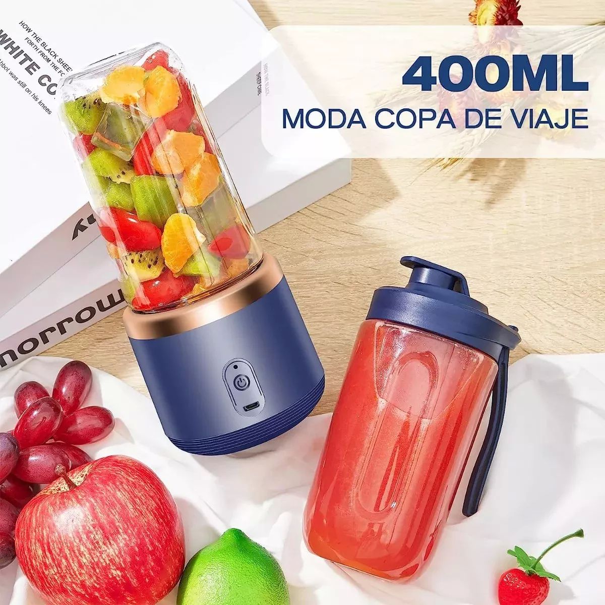 Mini Vaso Licuadora Portatil Usb Recargable 2*400ml Batidora