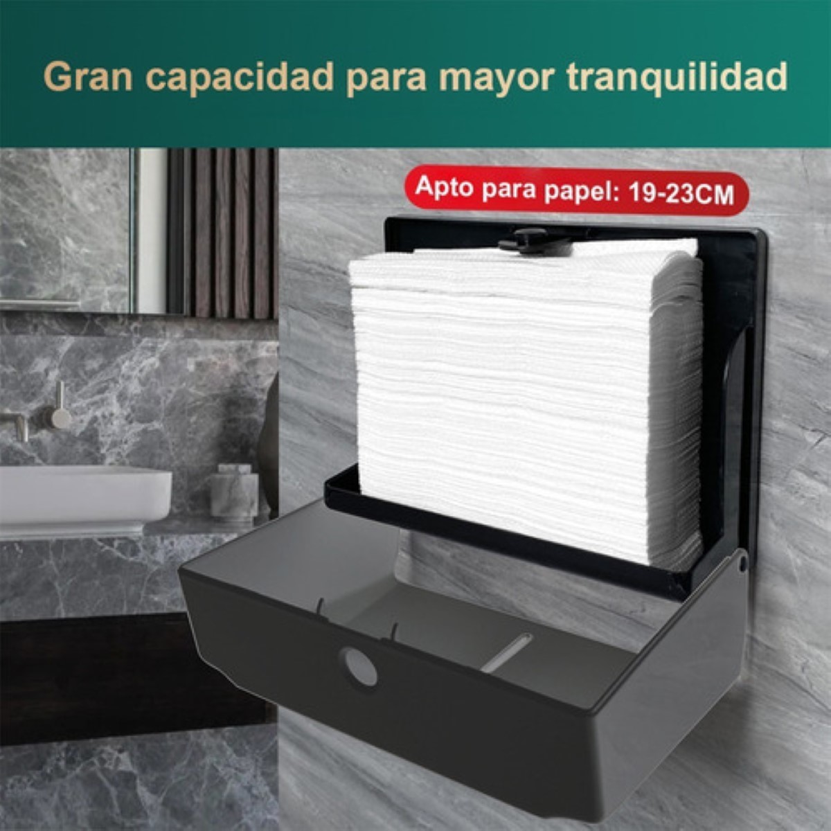 Dispensador De Papel Toallas Sanitarias Para Cocina Y Baños Negro