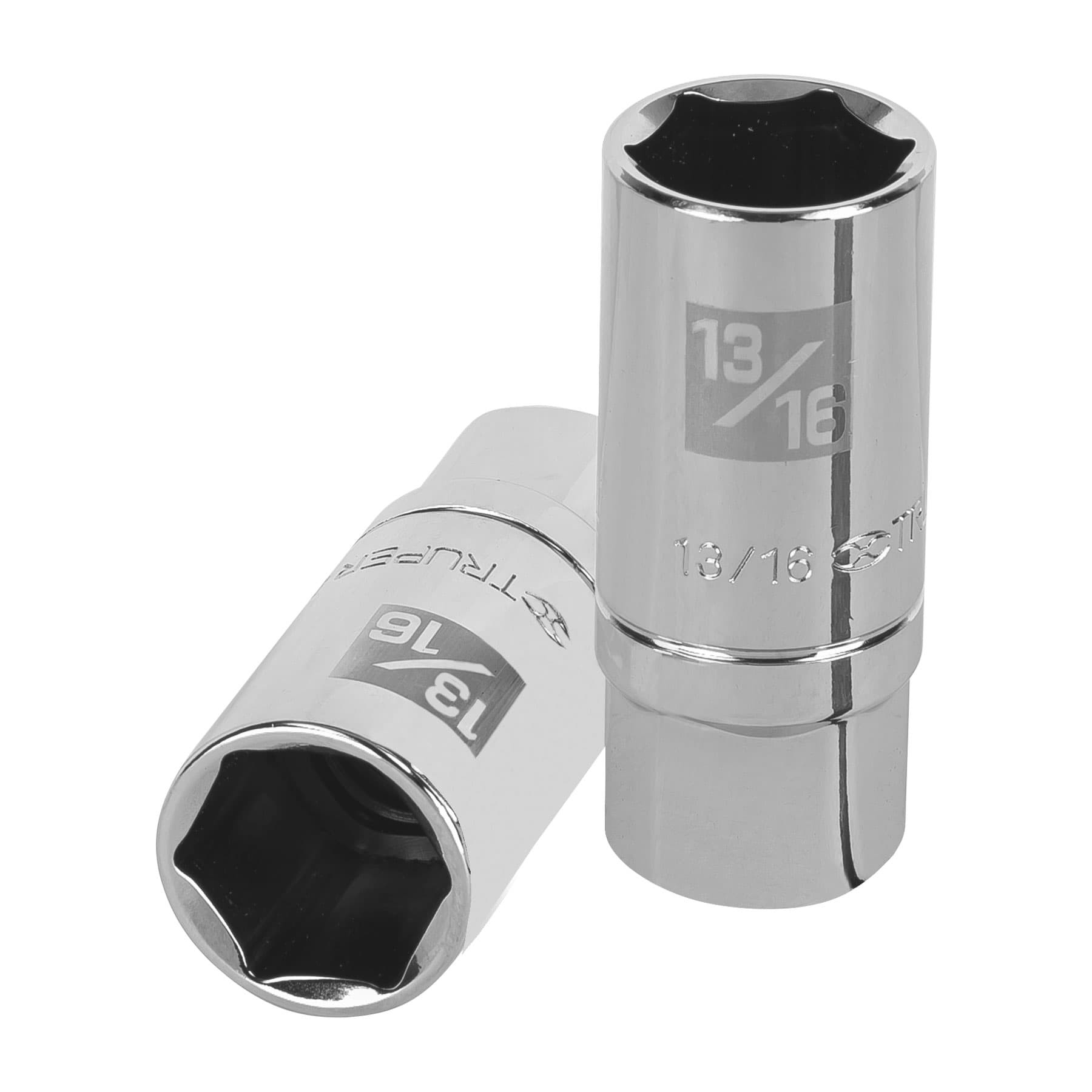 DADO LARGO PARA BUJÍA DE 13/16", 6 PUNTAS, CUADRO 1/2" TRUPER 13366