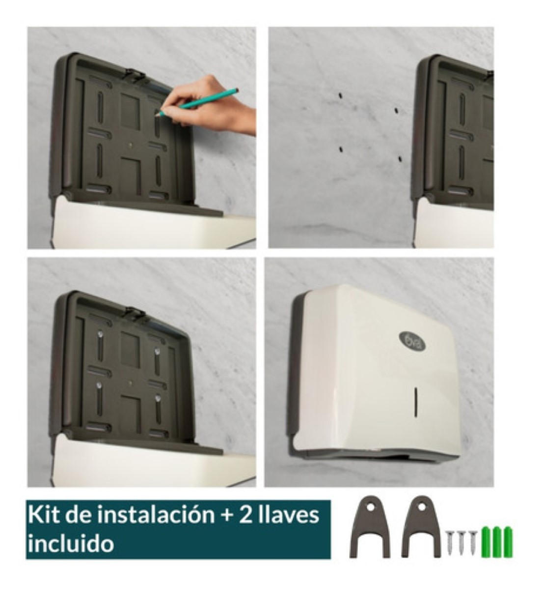 Dispensador Toalla Interdoblada / Sanitas Oval Eco Uso Rudo Blanco