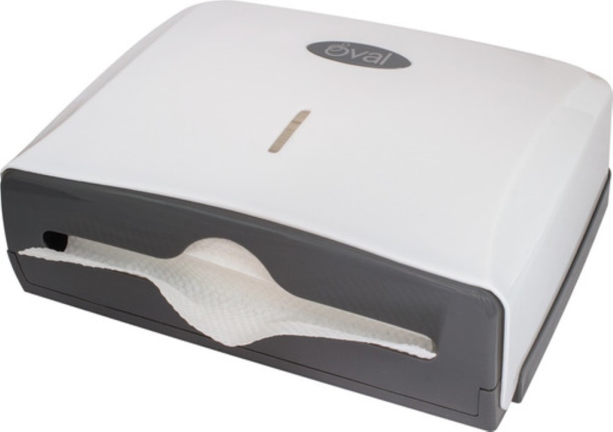 Dispensador Toalla Interdoblada / Sanitas Oval Eco Uso Rudo Blanco