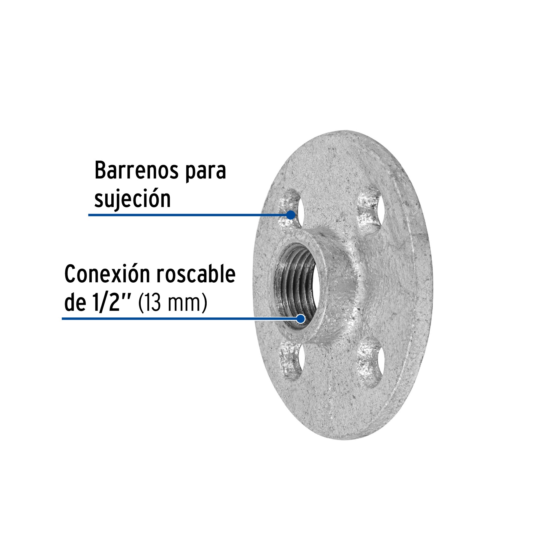 BRIDA DE ACERO GALVANIZADO DE 1/2", FOSET 48737
