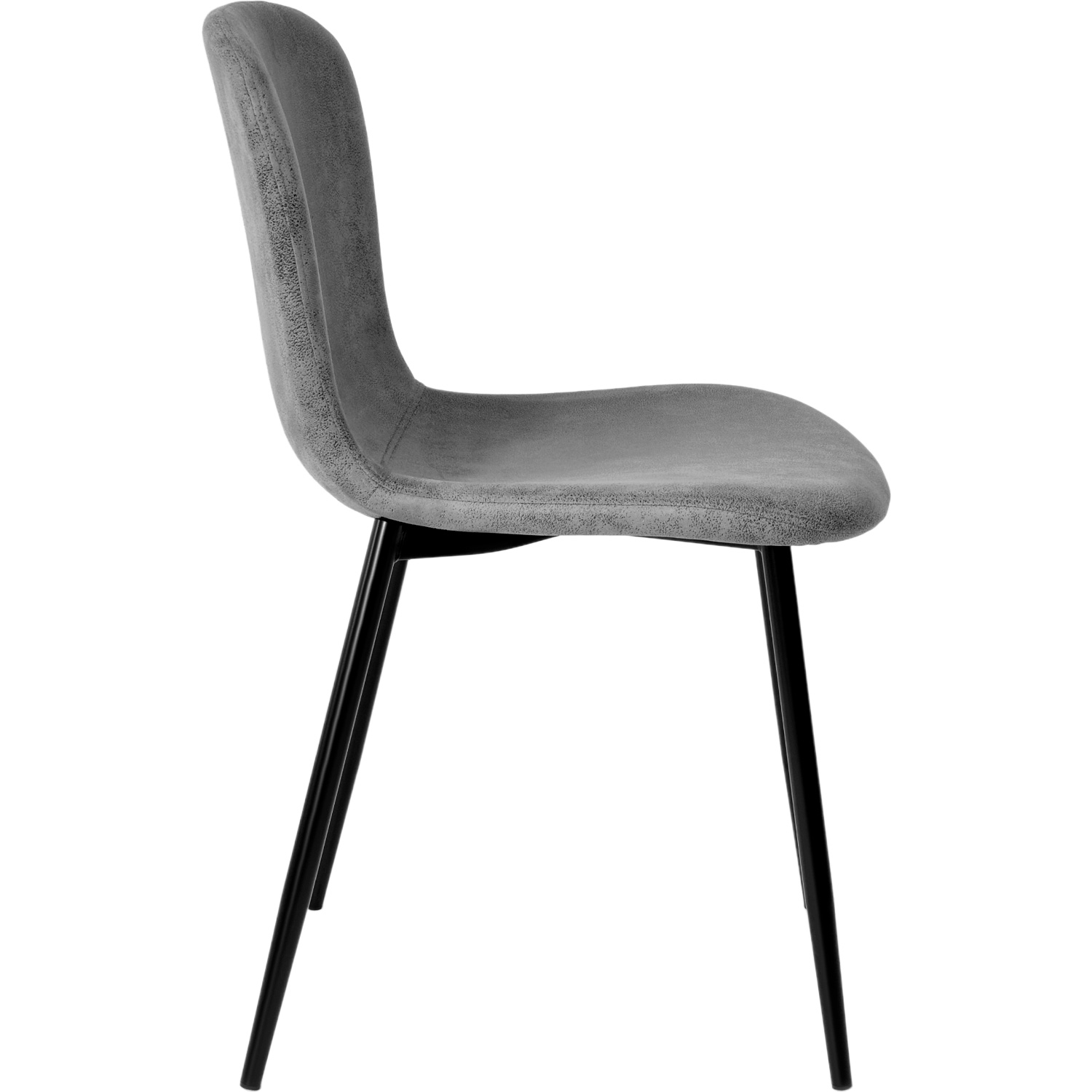 Set 4 Sillas Juego Comedor Cocina Suede Gamuza Gris