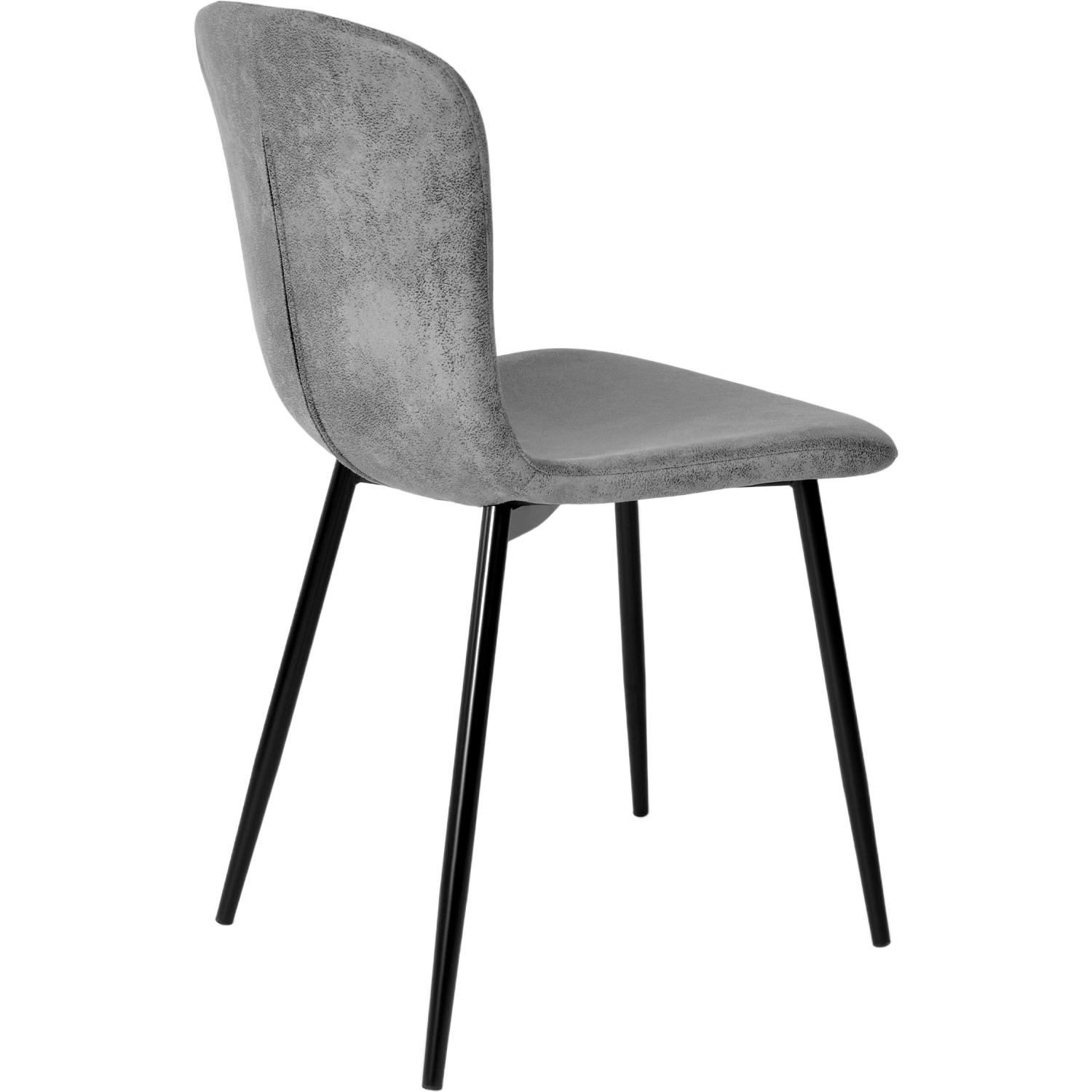 Set 4 Sillas Juego Comedor Cocina Suede Gamuza Gris