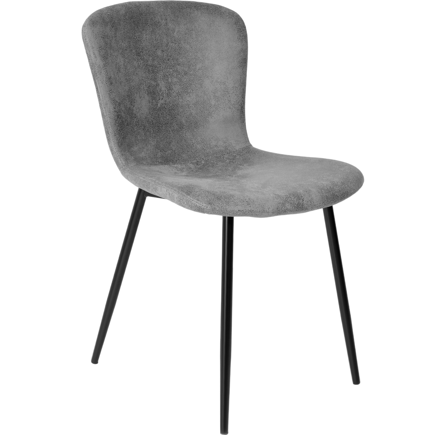 Set 4 Sillas Juego Comedor Cocina Suede Gamuza Gris