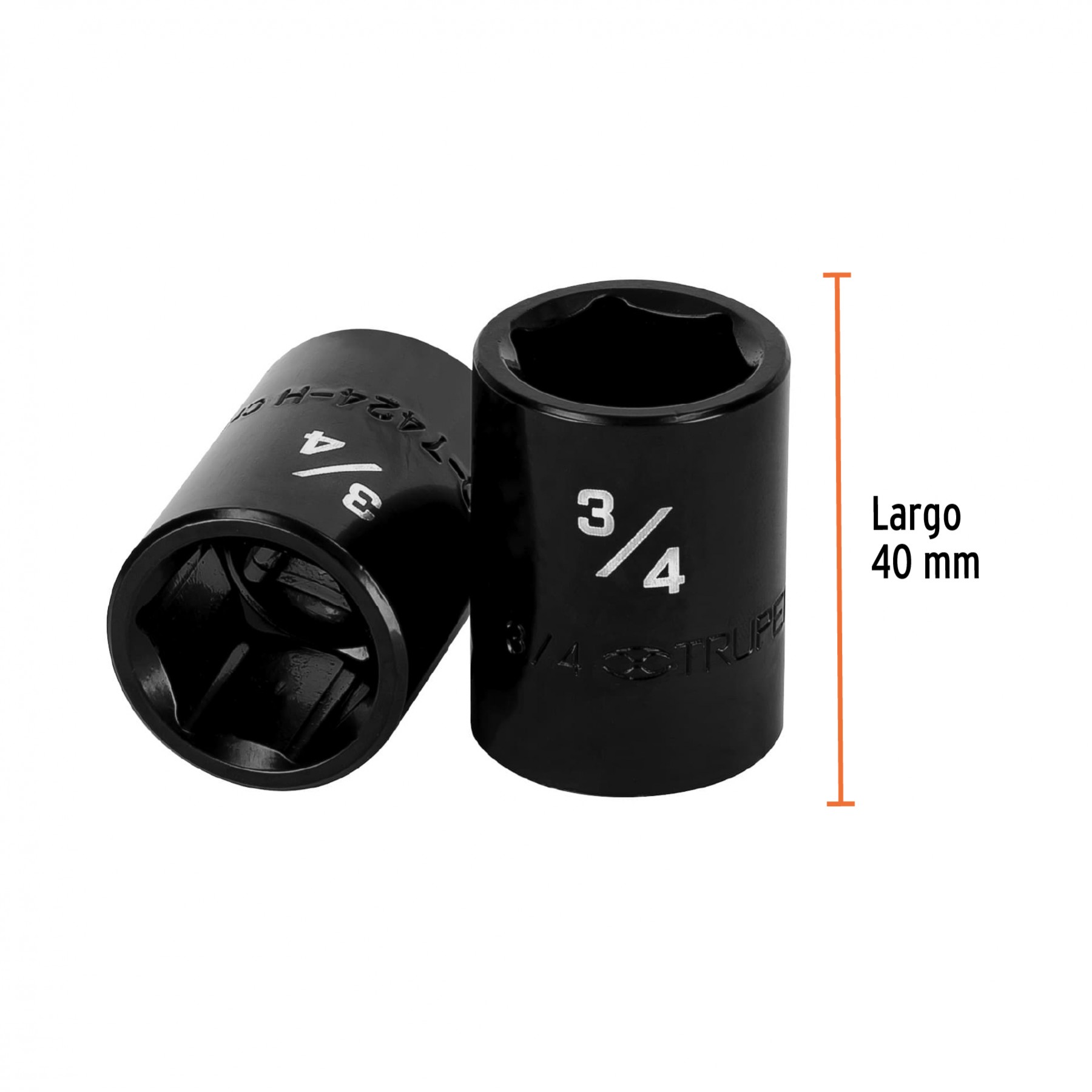 DADO DE IMPACTO DE 3/4", 6 PUNTAS, CUADRO 1/2", TRUPER 13381