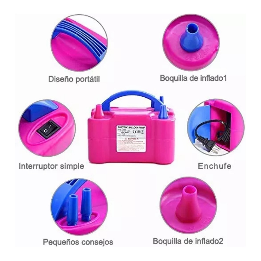 Bomba Para Inflar Globos Electrica Doble Inflador