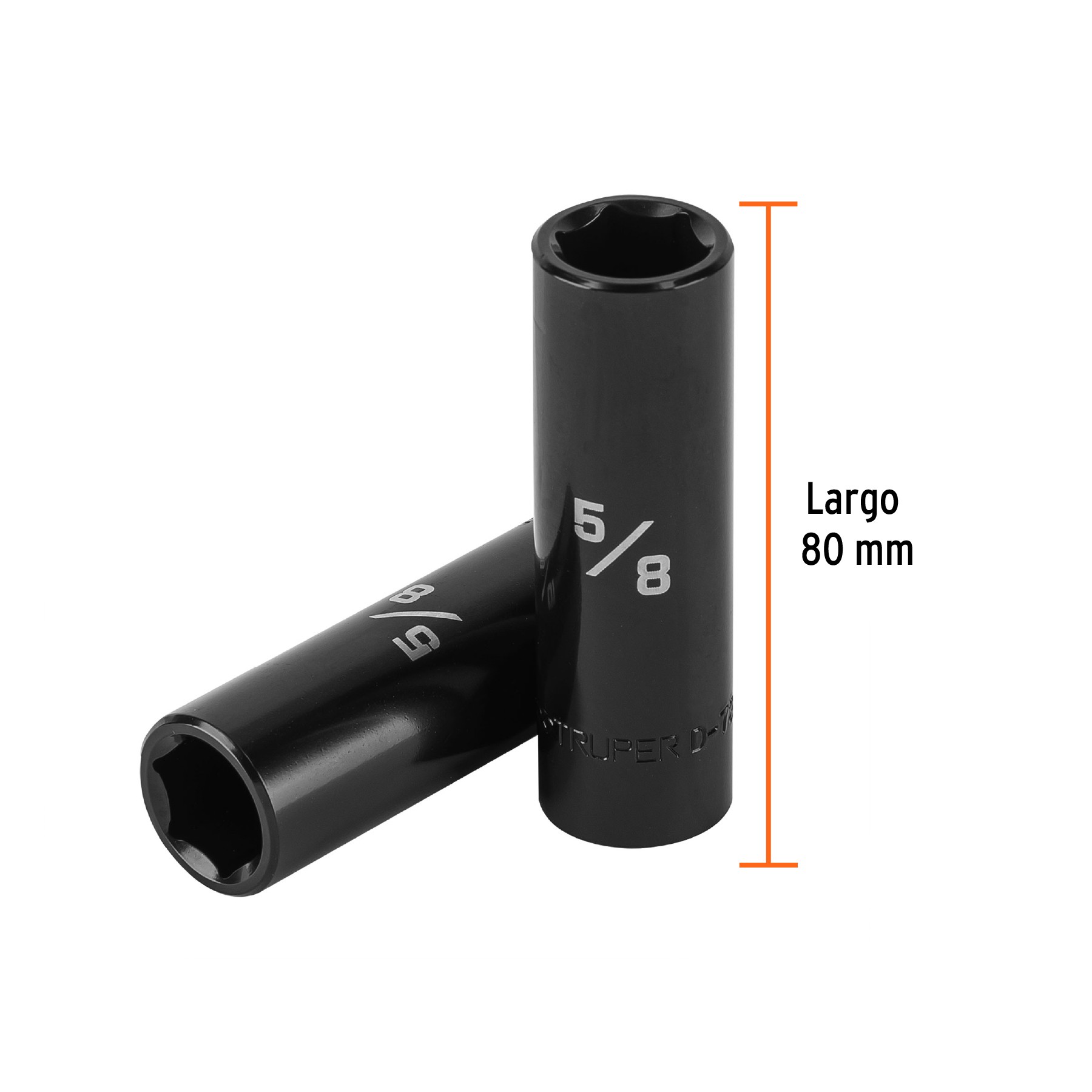 DADO LARGO IMPACTO DE 5/8", 6 PUNTAS, CUADRO 1/2", TRUPER 13390