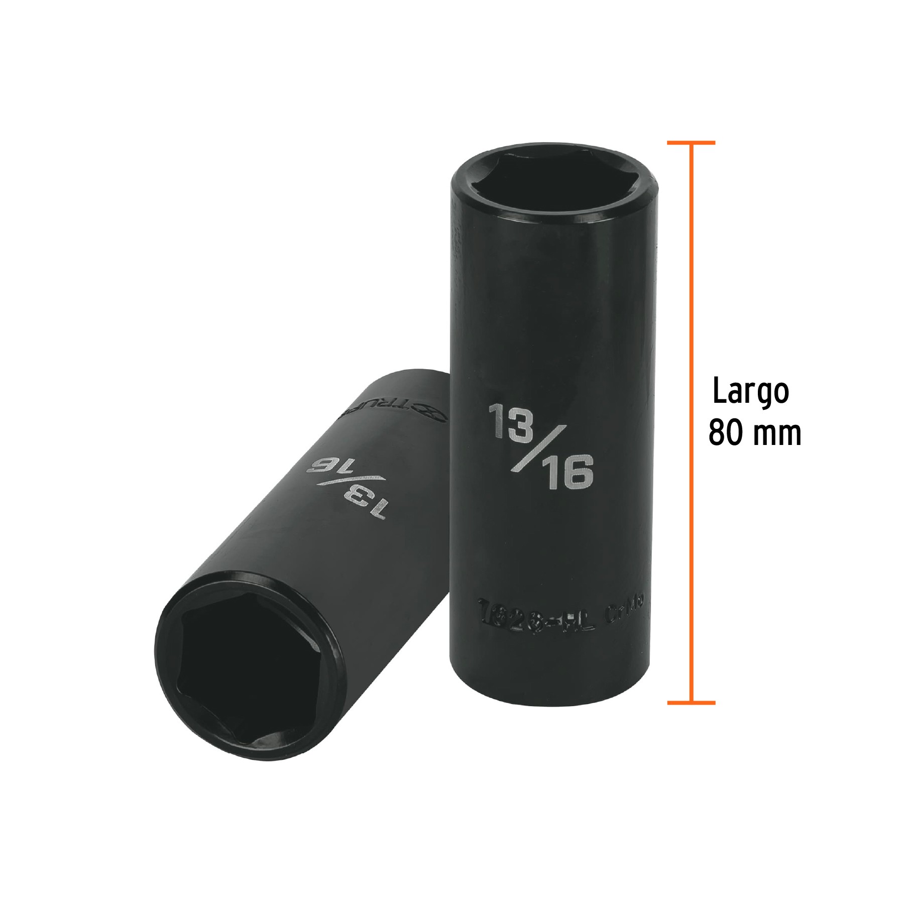 DADO LARGO IMPACTO DE 13/16", 6 PUNTAS, CUADRO 1/2", TRUPER 13393