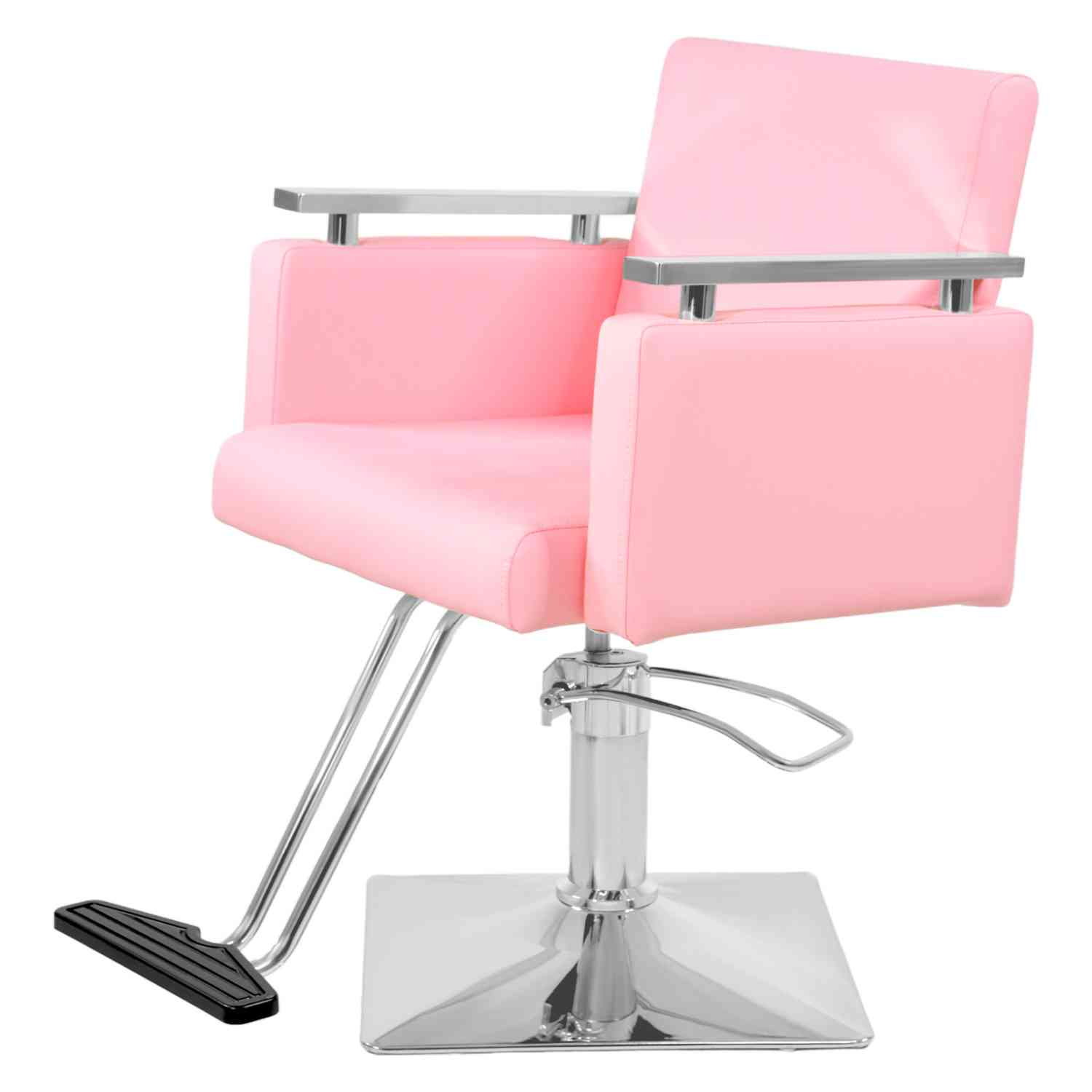 Sillon Silla Barberia Estetica Cuadrada 360 Moderna Rosa
