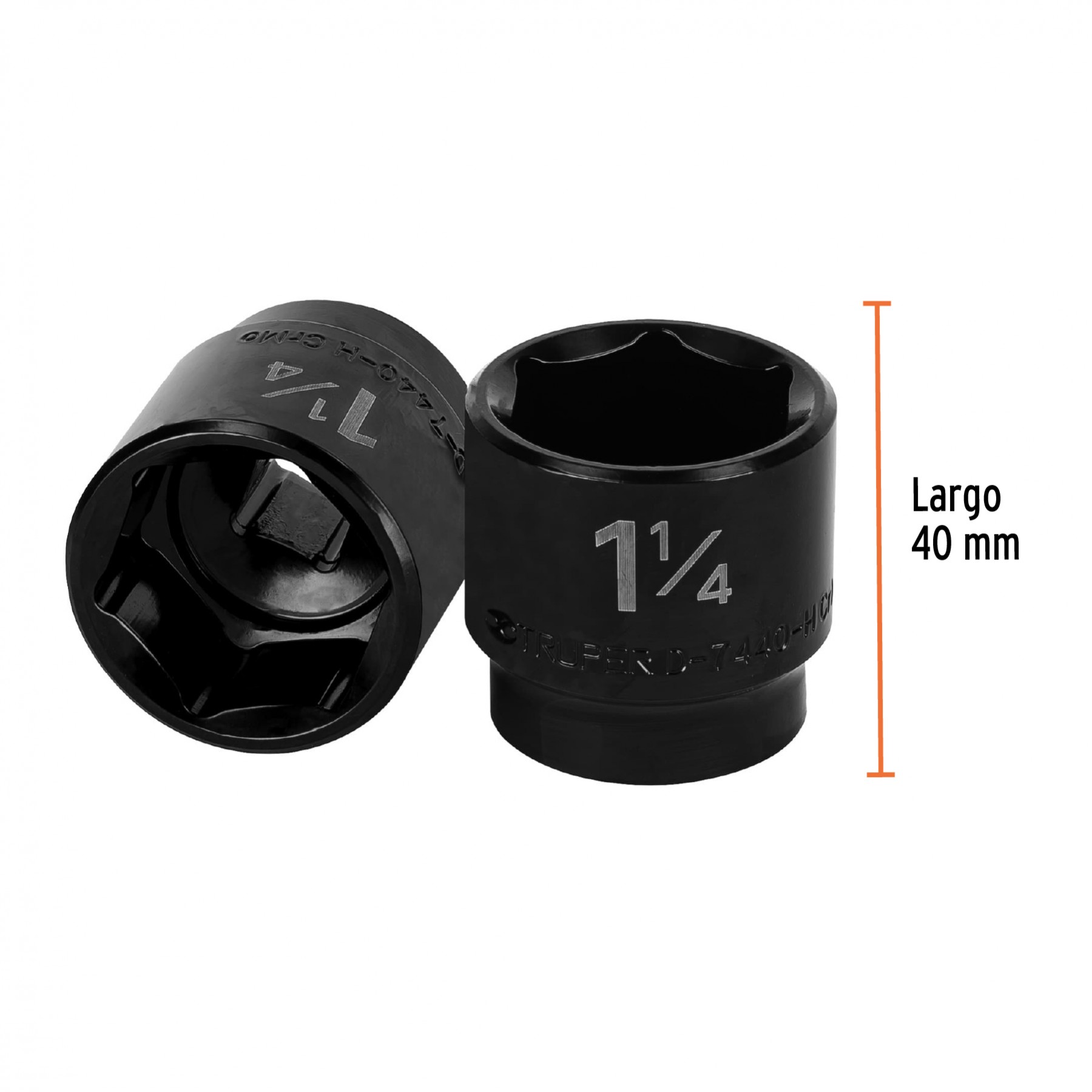 DADO DE IMPACTO DE 1-1/4", 6 PUNTAS, CUADRO 1/2", TRUPER 13399