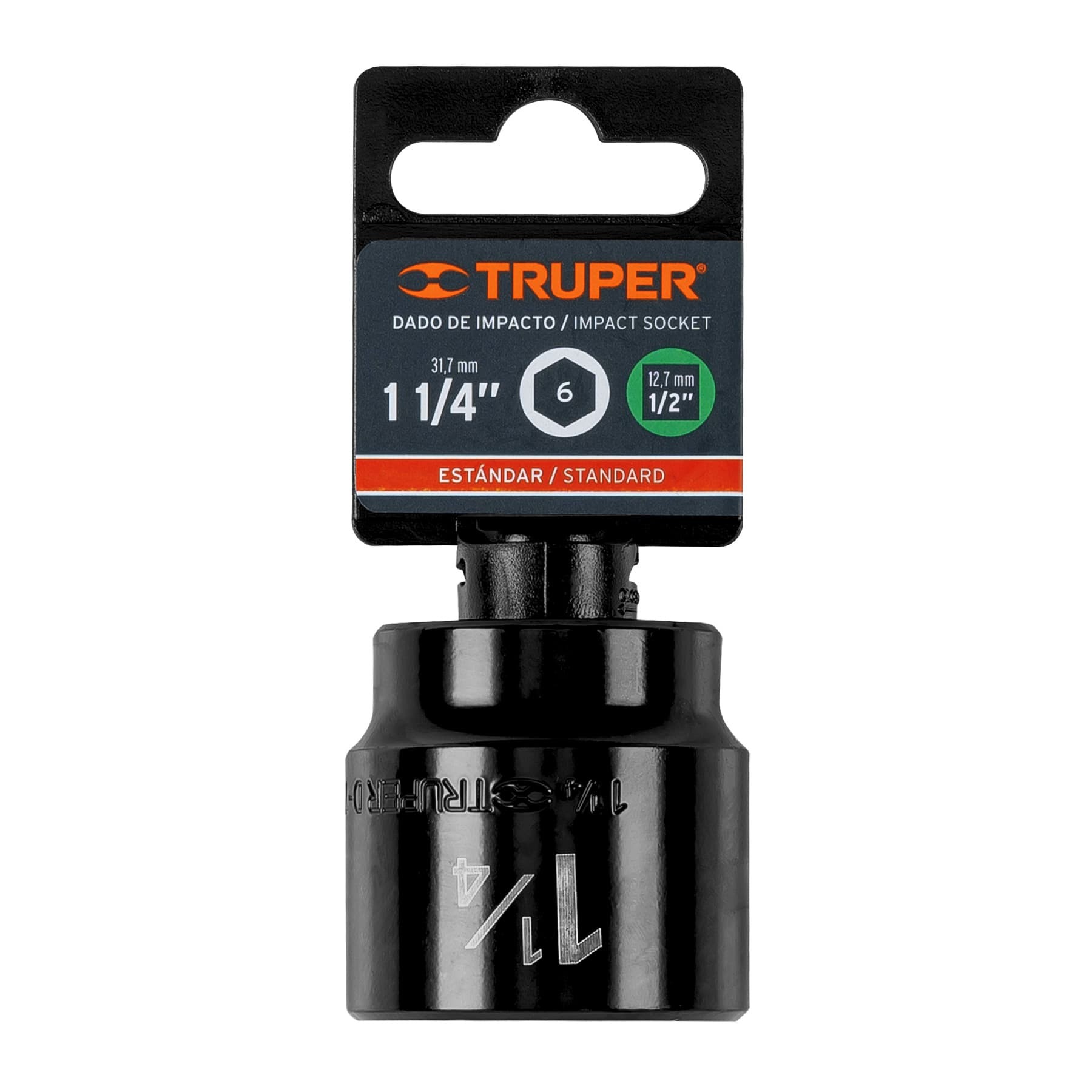DADO DE IMPACTO DE 1-1/4", 6 PUNTAS, CUADRO 1/2", TRUPER 13399