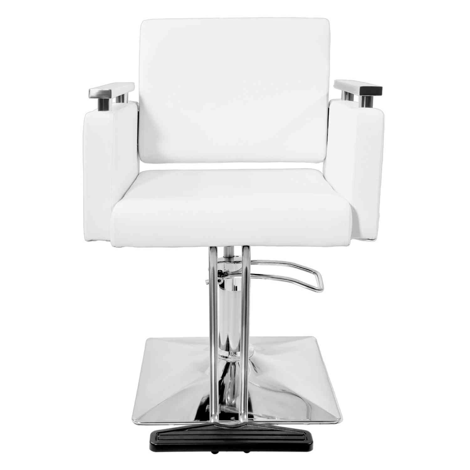 Sillon Silla Barberia Estetica Cuadrada 360 Moderna Blanca