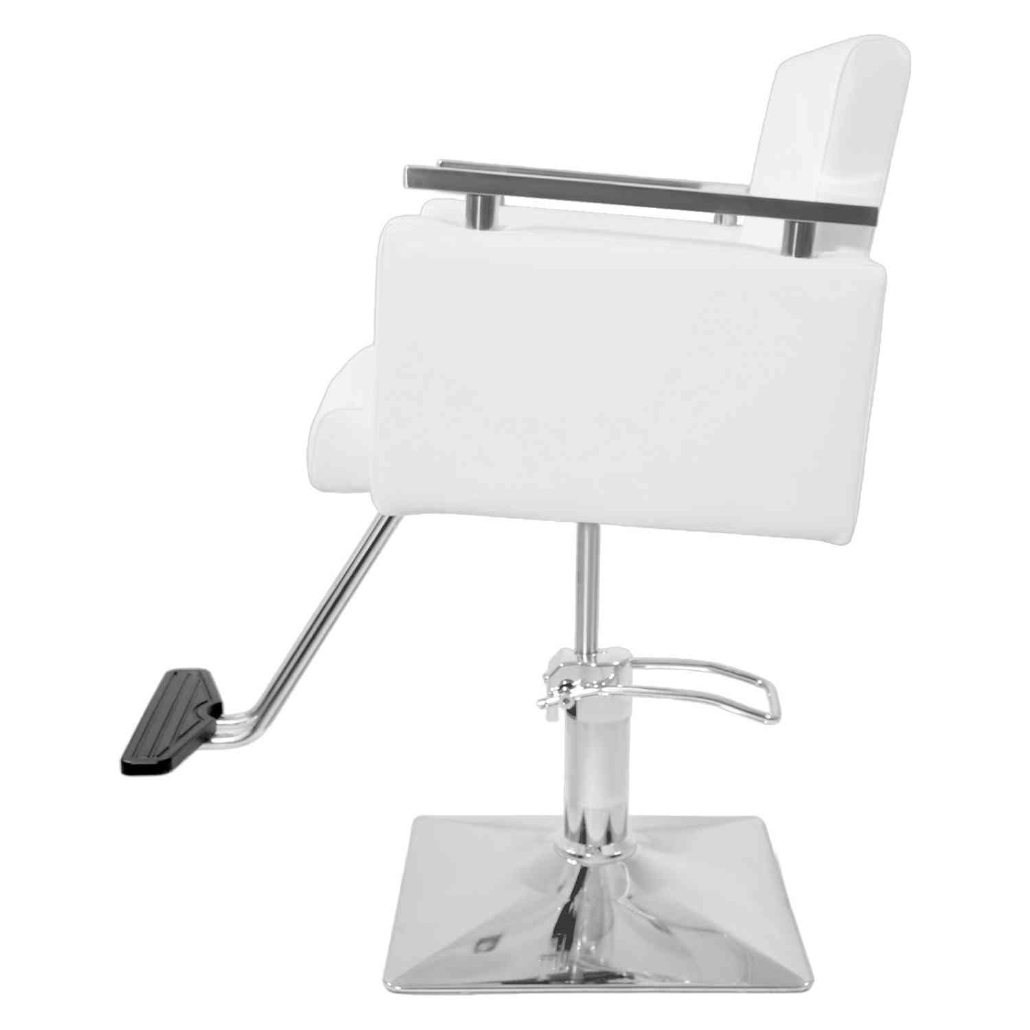Sillon Silla Barberia Estetica Cuadrada 360 Moderna Blanca
