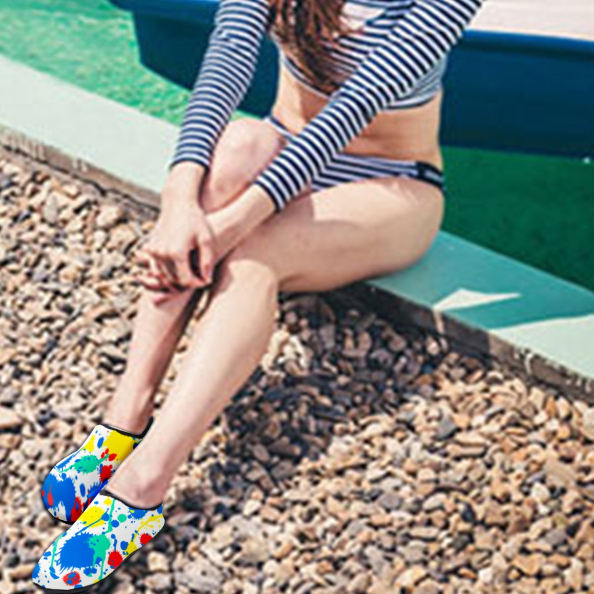 Zapatos agua Calcetines azul antideslizantes natación playa Yoga baile natación buceo