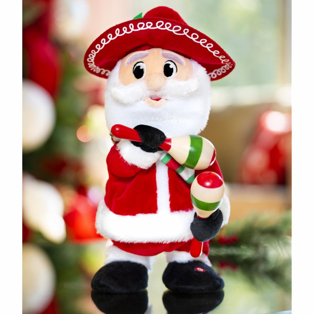 Figura de santa con maracas,con movimientos y sonidos