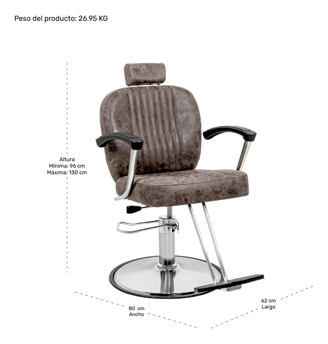 Sillon Silla Barberia Estetica Clasica 360 Moderna Cafe.