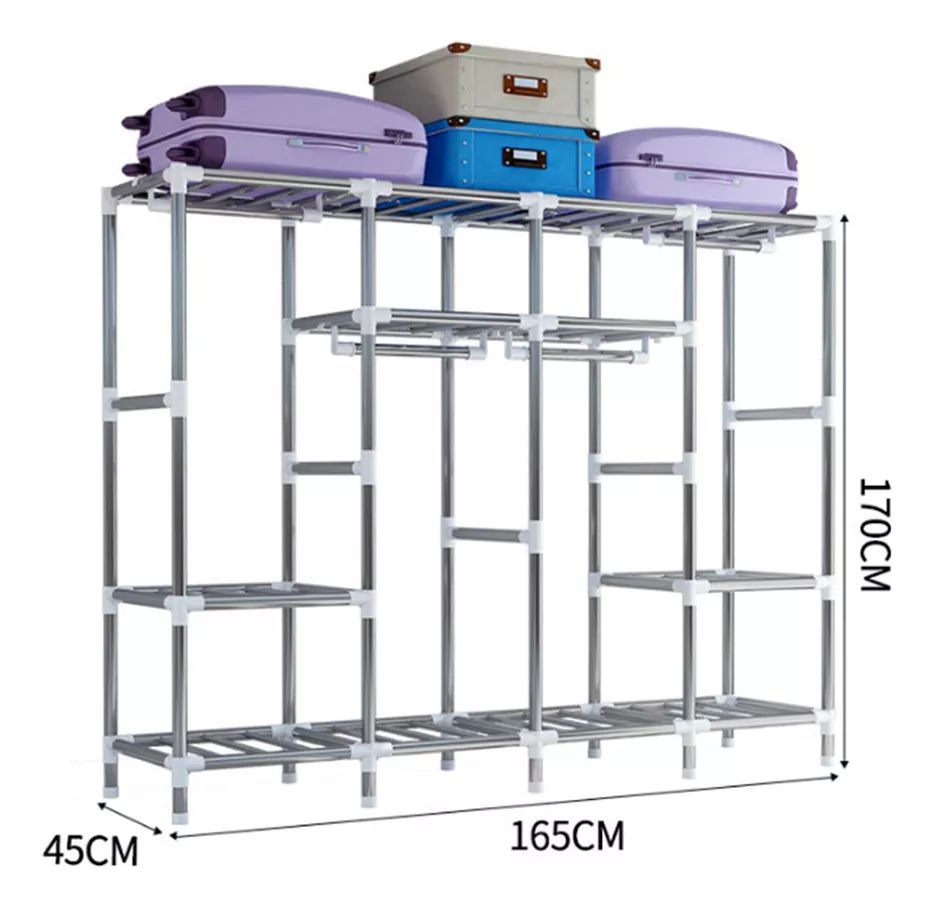 Closet Organizador Rack Ropero 170cm Armable Ropa Armario