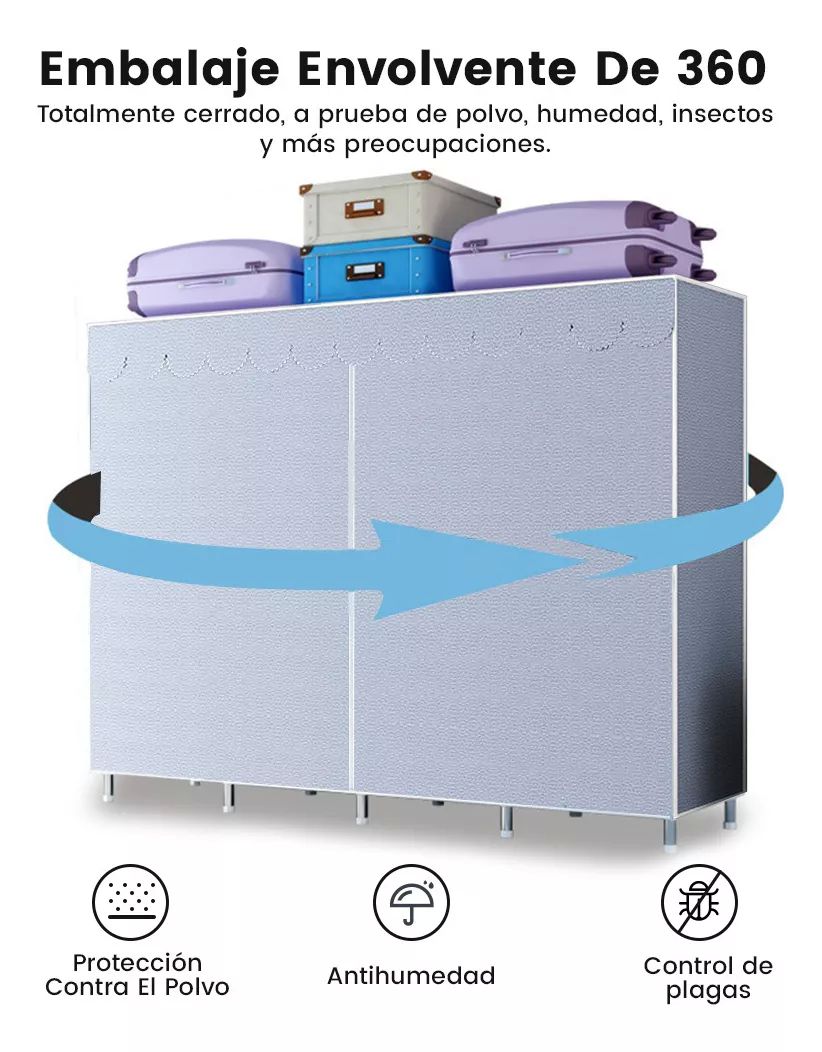 Closet Organizador Rack Ropero 170cm Armable Ropa Armario