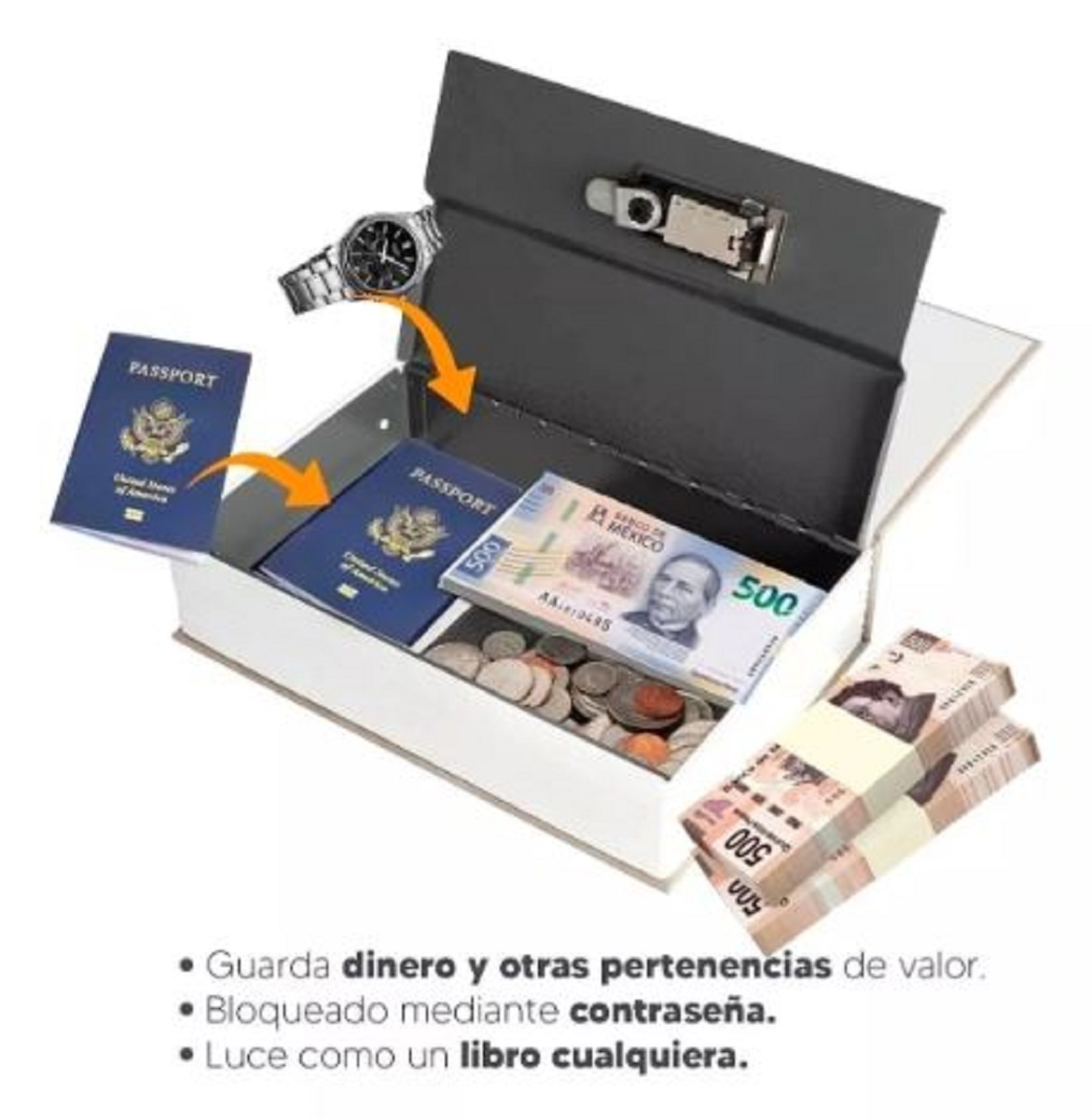 Caja Fuerte Seguridad Tipo Libro.